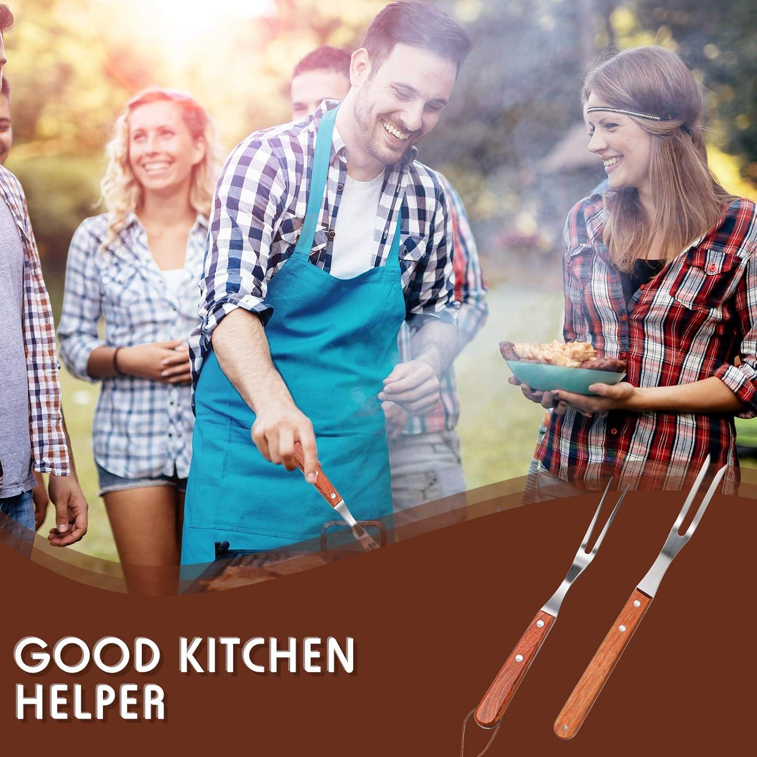 Juego de Tenedores de Carne Honoson 2 Piezas Acero Inoxidable 25-33 cm