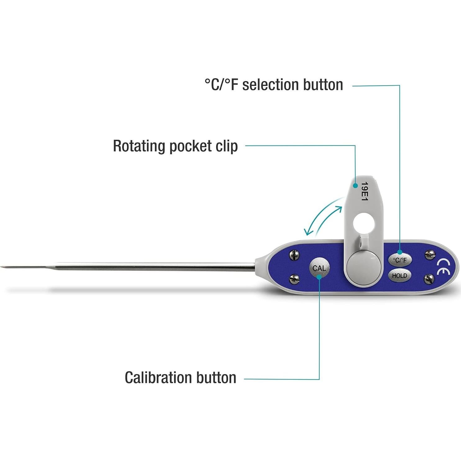 Termómetro Digital de Sonda DeltaTrak 11063 a Prueba de Agua