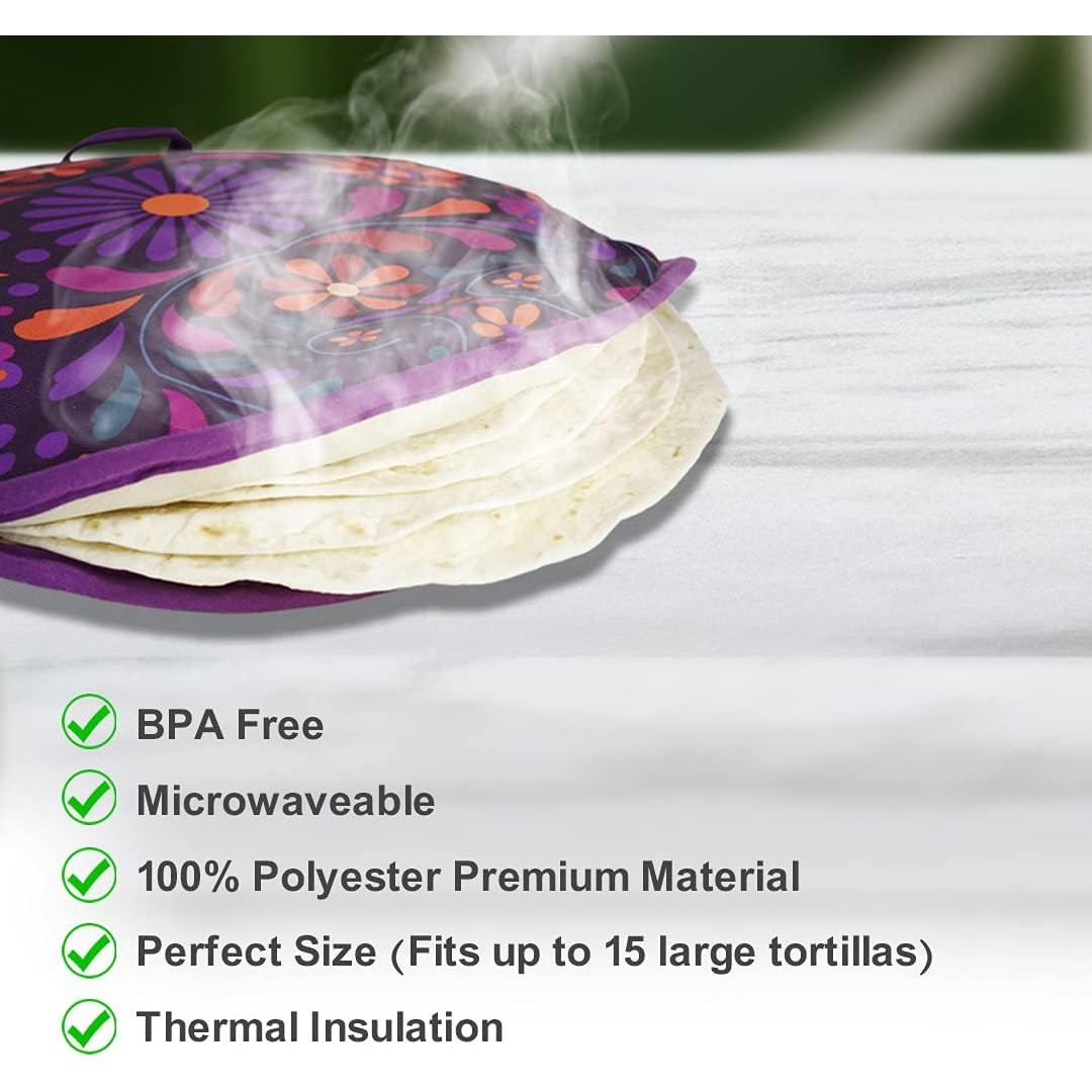 Bolsa Calentadora de Tortillas Sophix - 30 cm - Doble Cara Floral