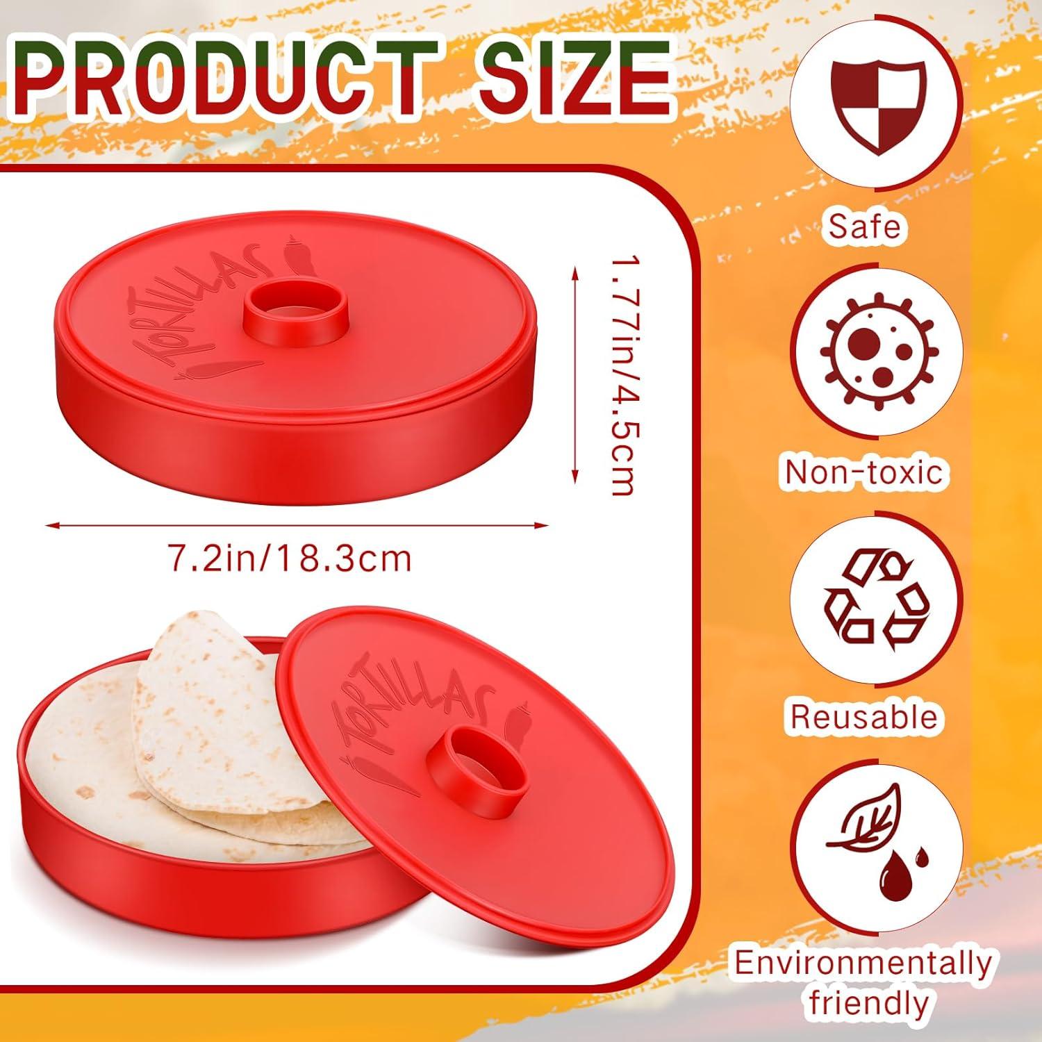 Calentador de Tortillas Nuogo 4 Pcs 18.3 cm Rojo Aislado
