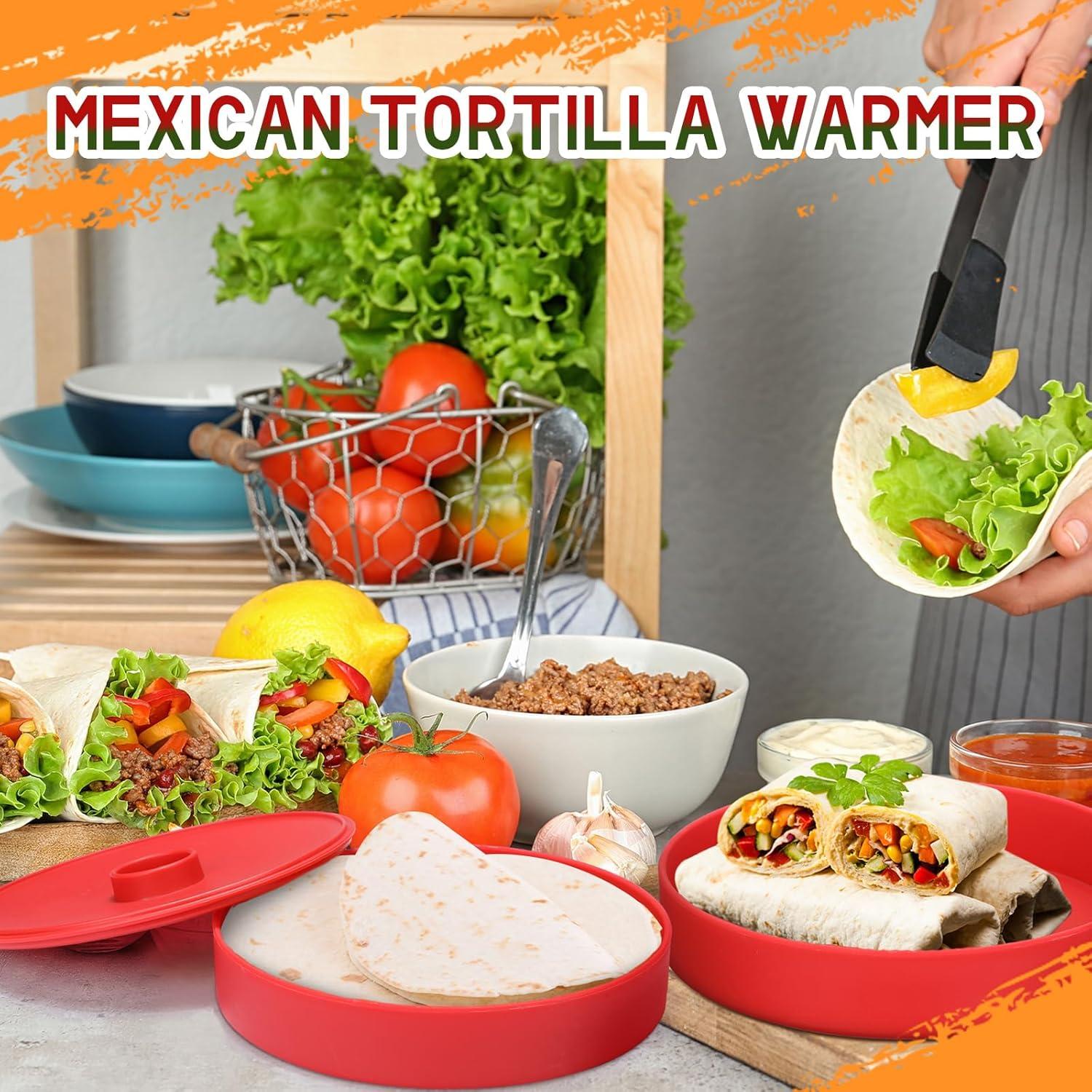 Calentador de Tortillas Nuogo 4 Pcs 18.3 cm Rojo Aislado