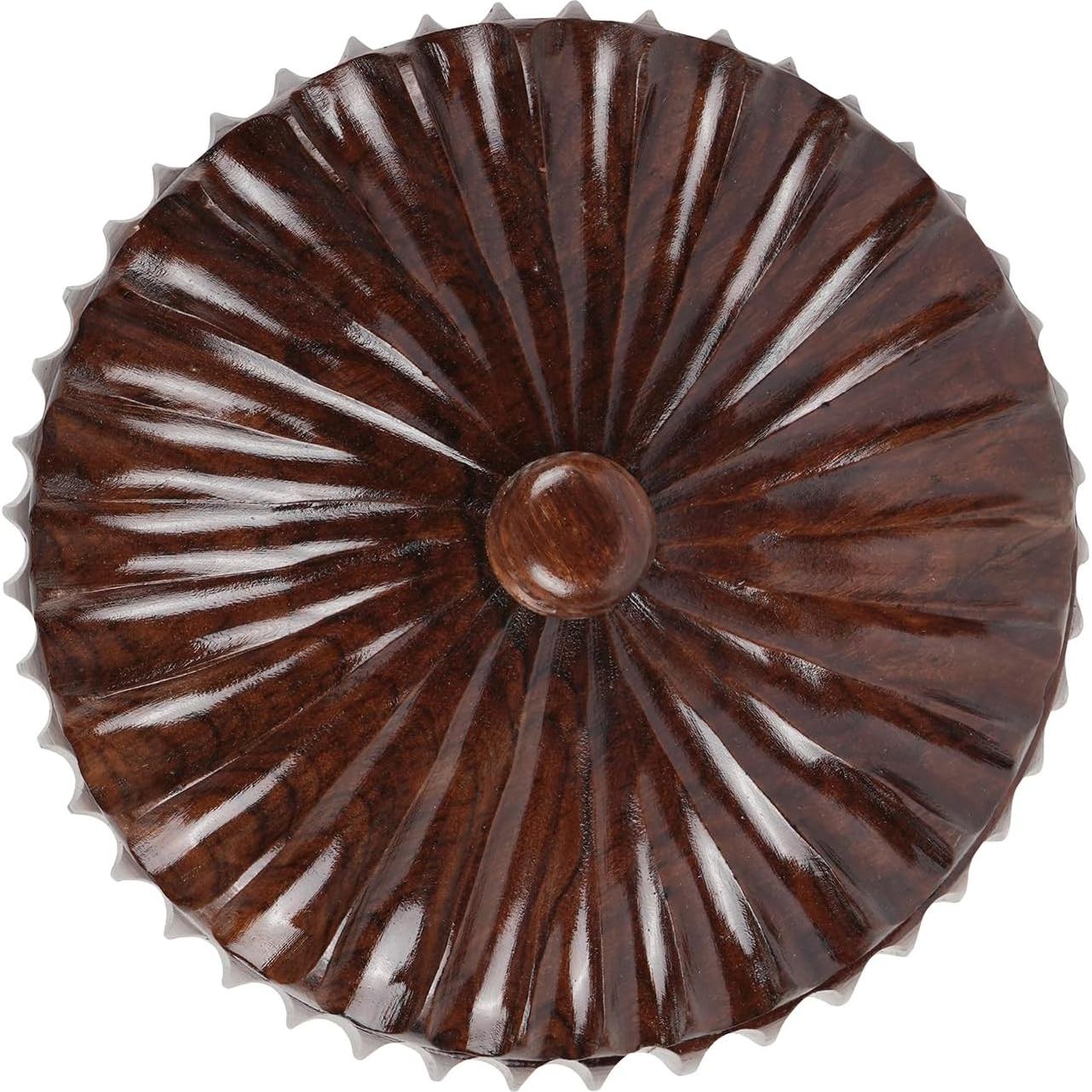 Cazuela de Madera Hecha a Mano Amerindian 20.32cm Tapa