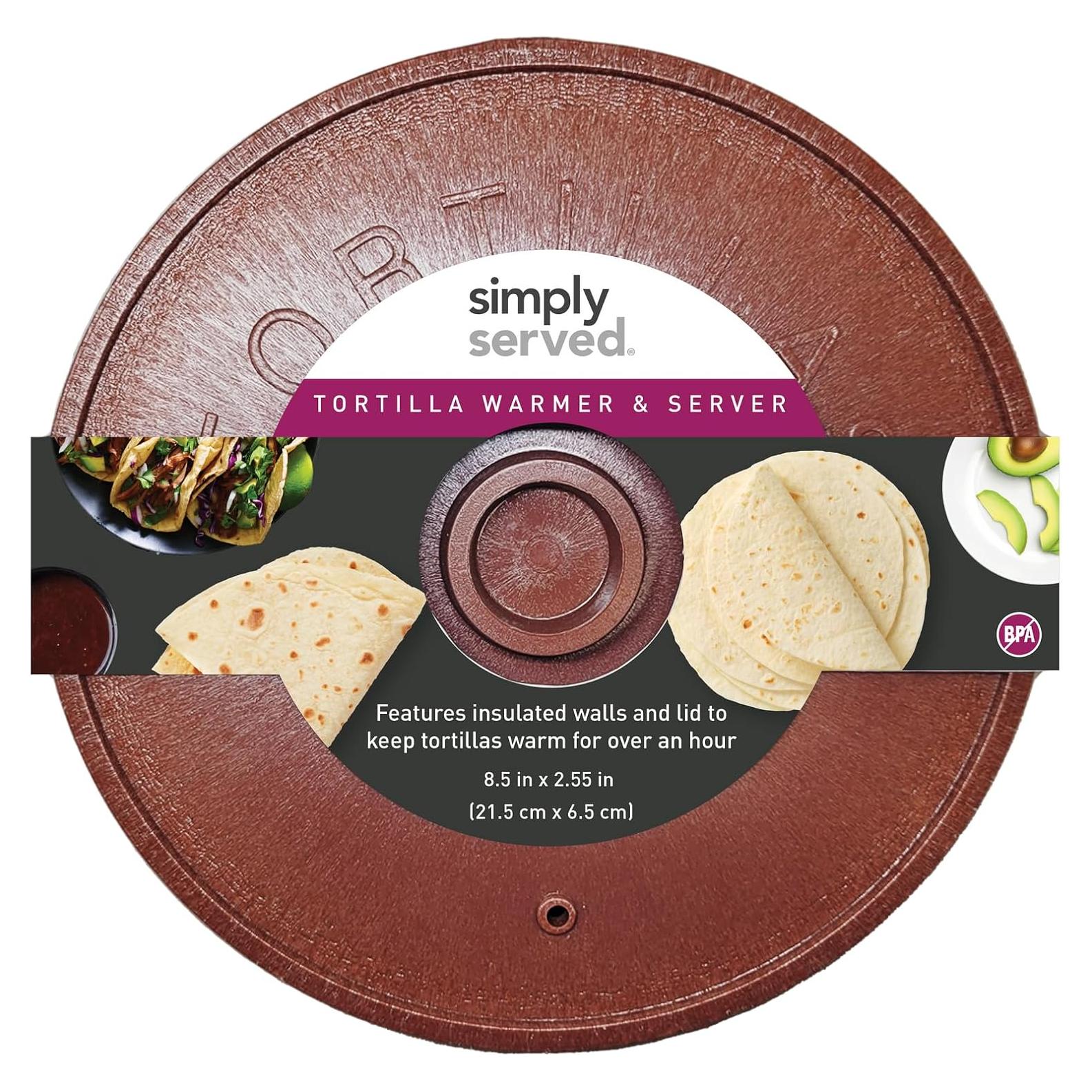 Calentador de Tortillas Simply Served 390g Aislado Marrón