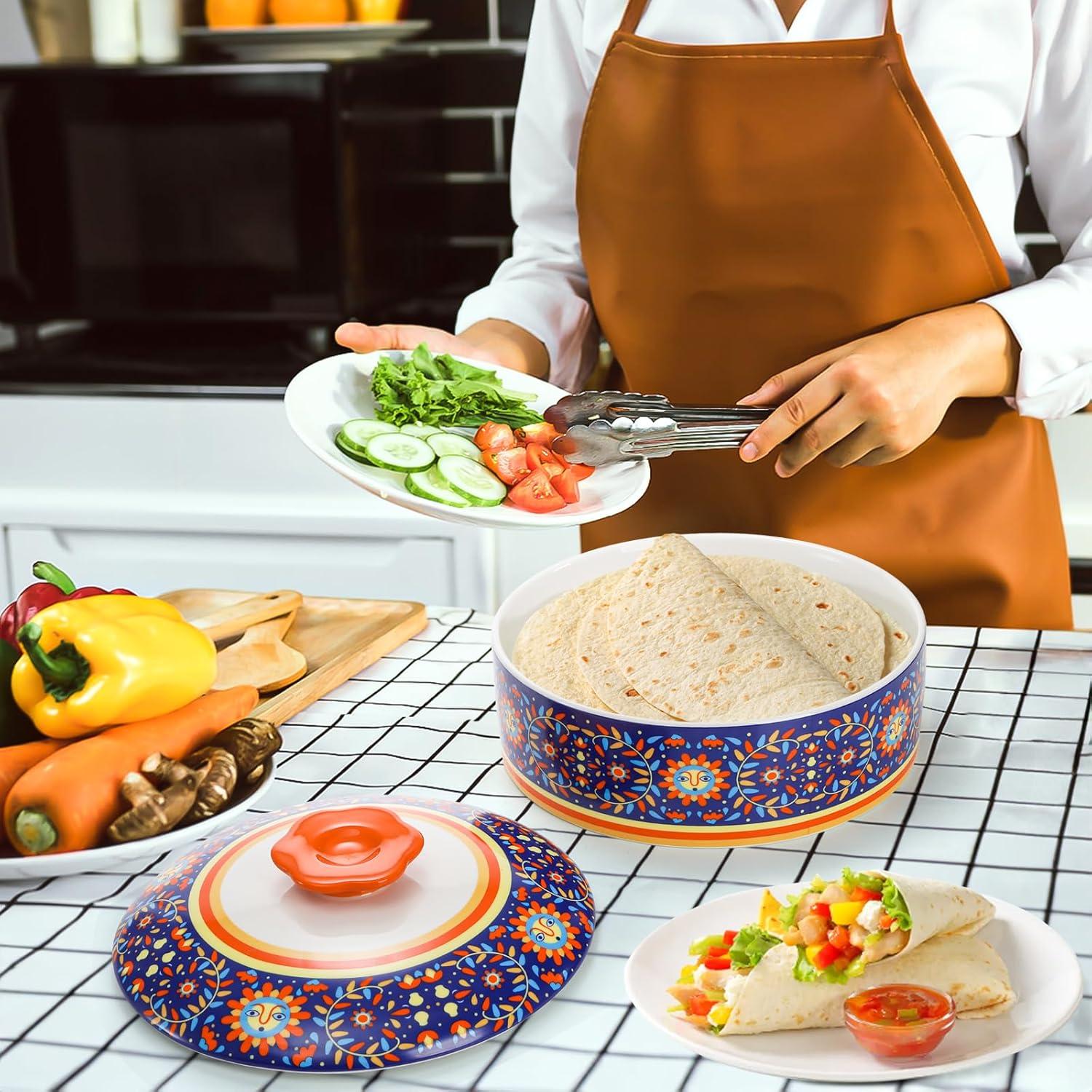 Calentador de Tortillas Cerámica WRINGKIT 28.1 cm Apto Microondas