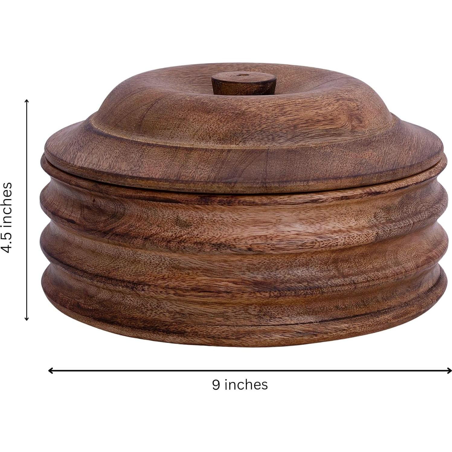 Cesta Calentadora de Tortillas de Madera El Gran Bazar Indio 22.86 cm