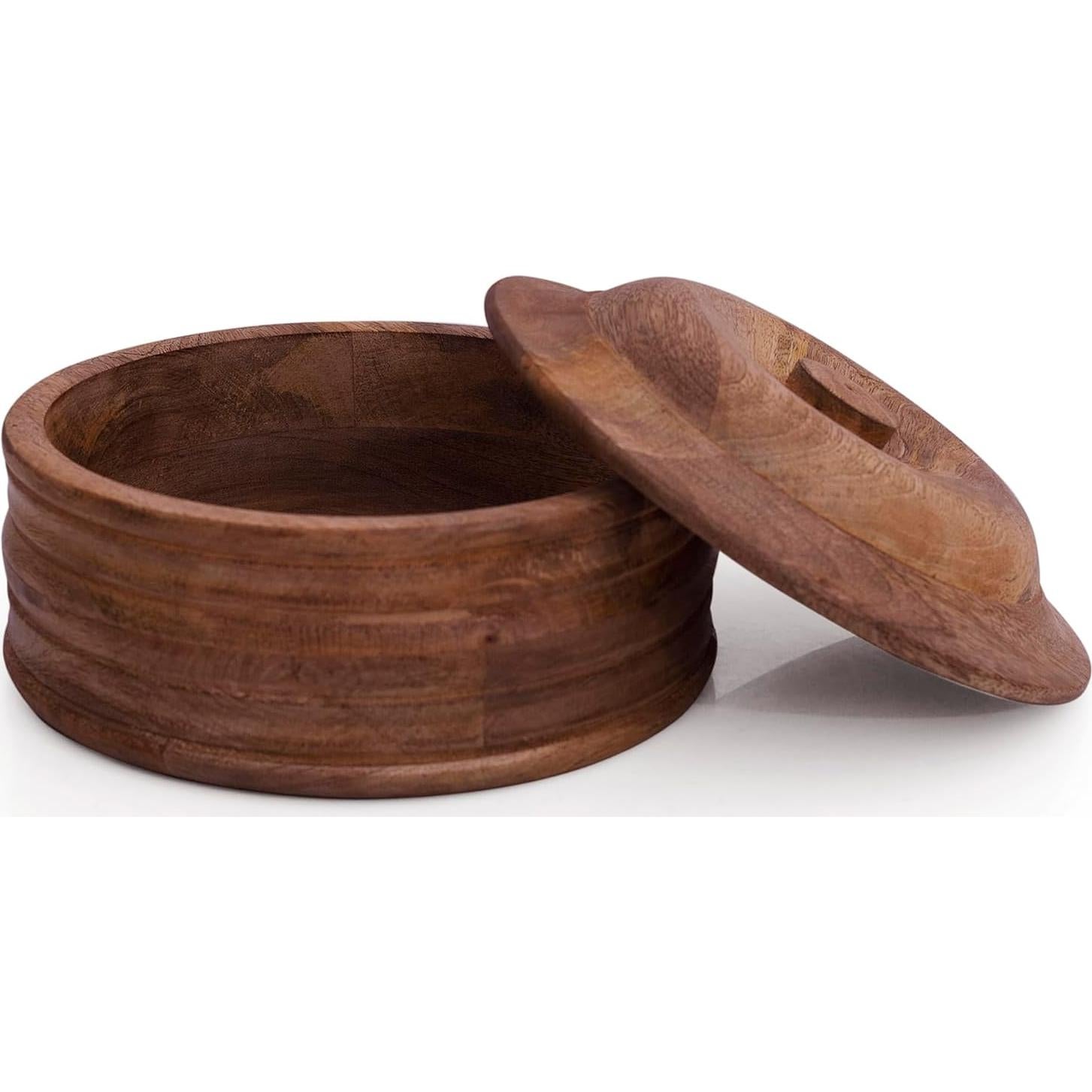 Cesta Calentadora de Tortillas de Madera El Gran Bazar Indio 22.86 cm