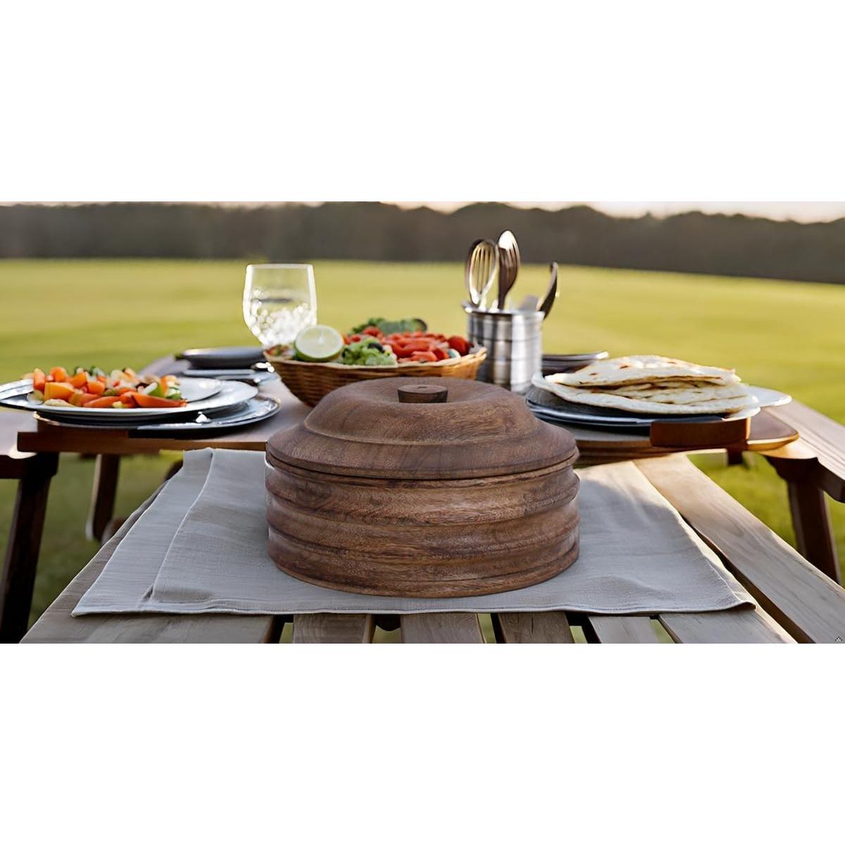 Cesta Calentadora de Tortillas de Madera El Gran Bazar Indio 22.86 cm