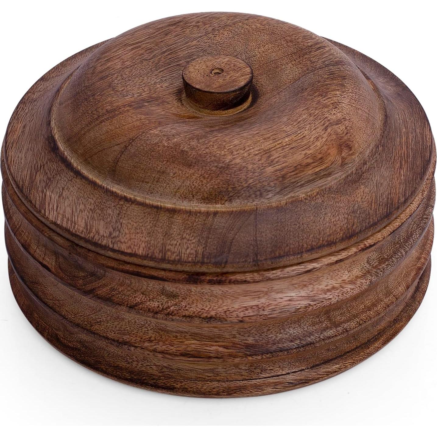 Cesta Calentadora de Tortillas de Madera El Gran Bazar Indio 22.86 cm