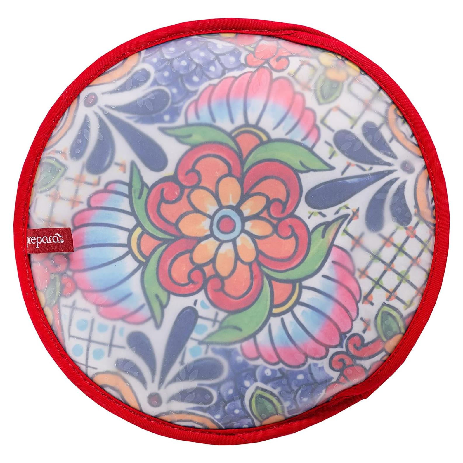 Calentador de Tortillas Prepara de Tela y Silicona Rojo 26.5 cm