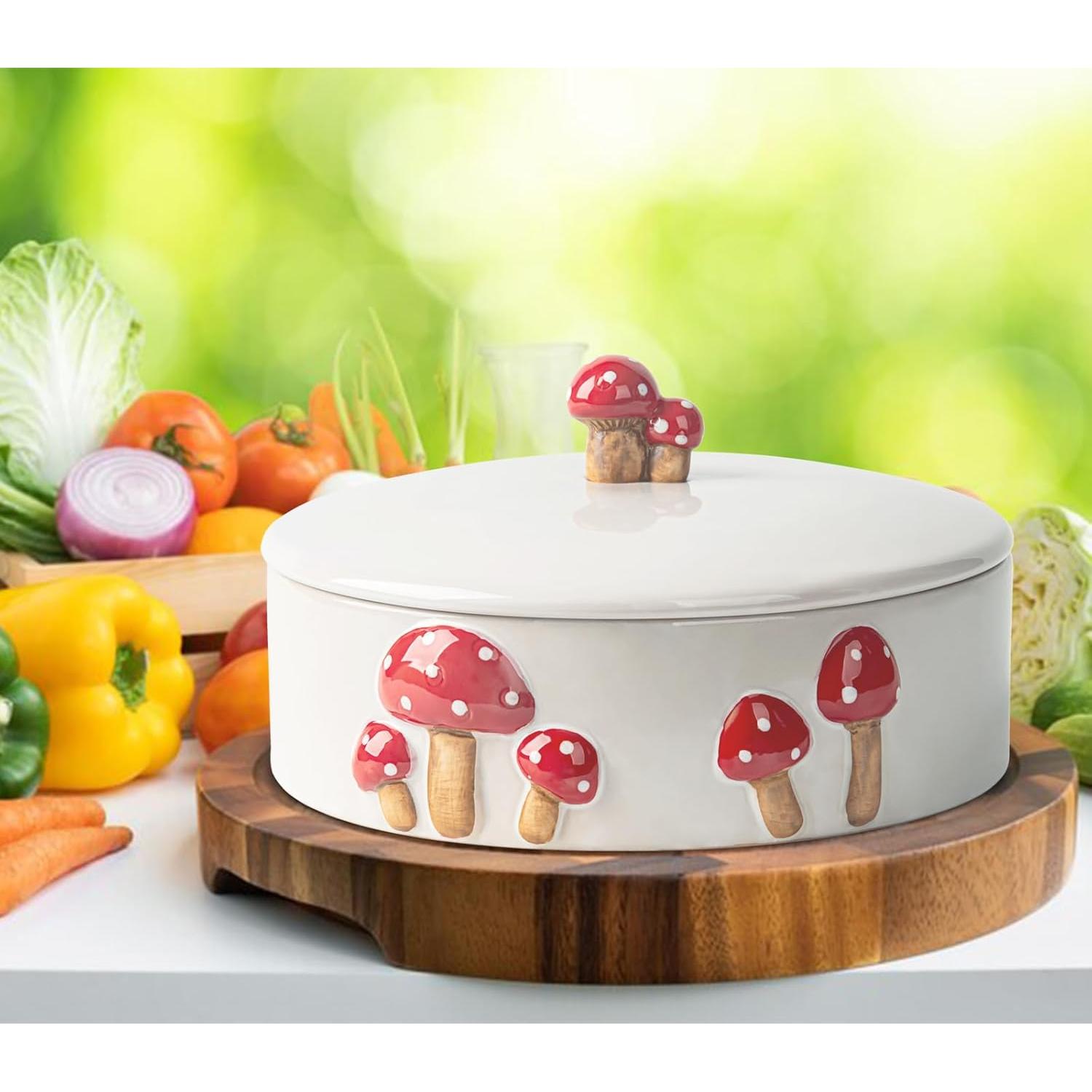 Calentador de Tortillas DGU Cerámica Hongo 20.32 cm Blanco