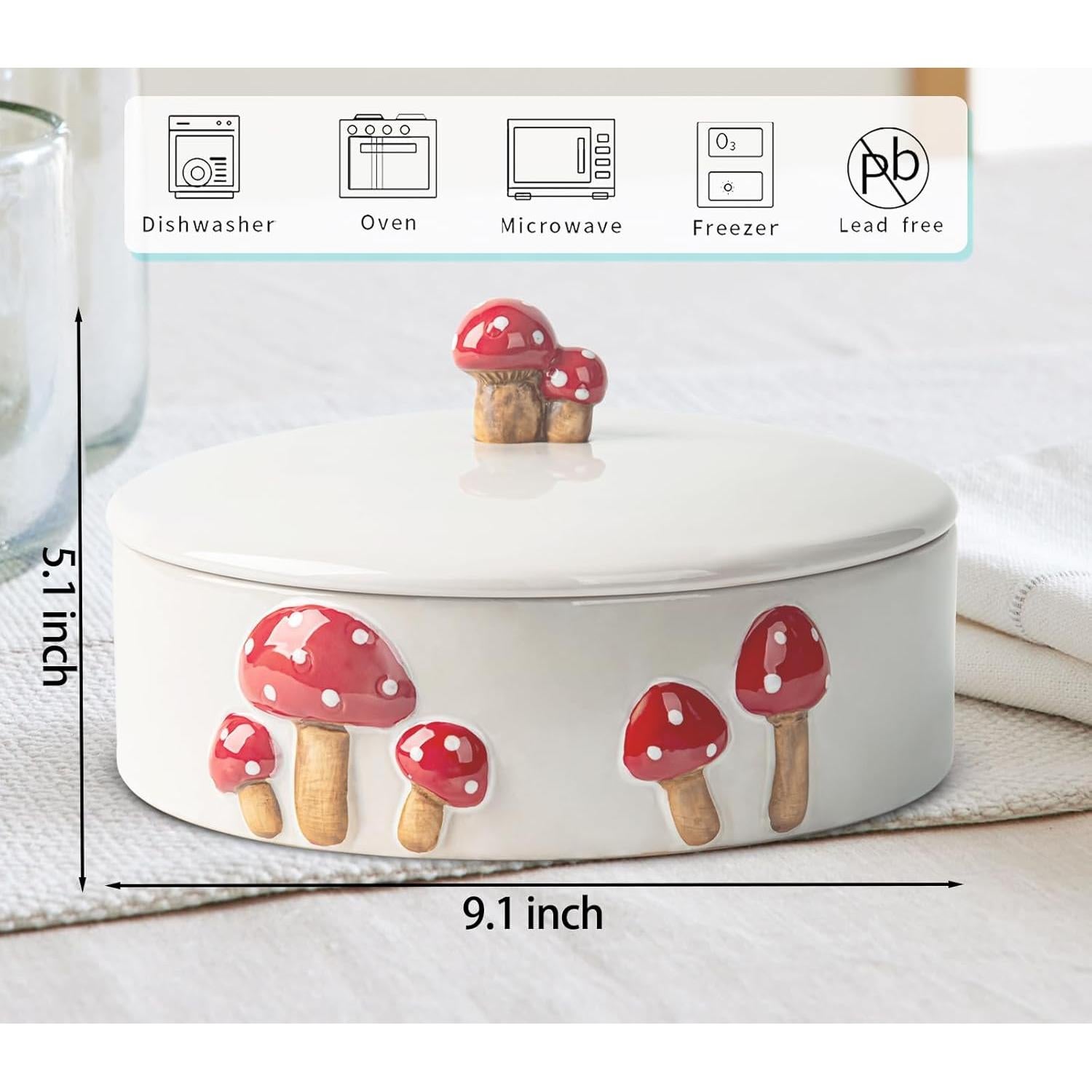 Calentador de Tortillas DGU Cerámica Hongo 20.32 cm Blanco