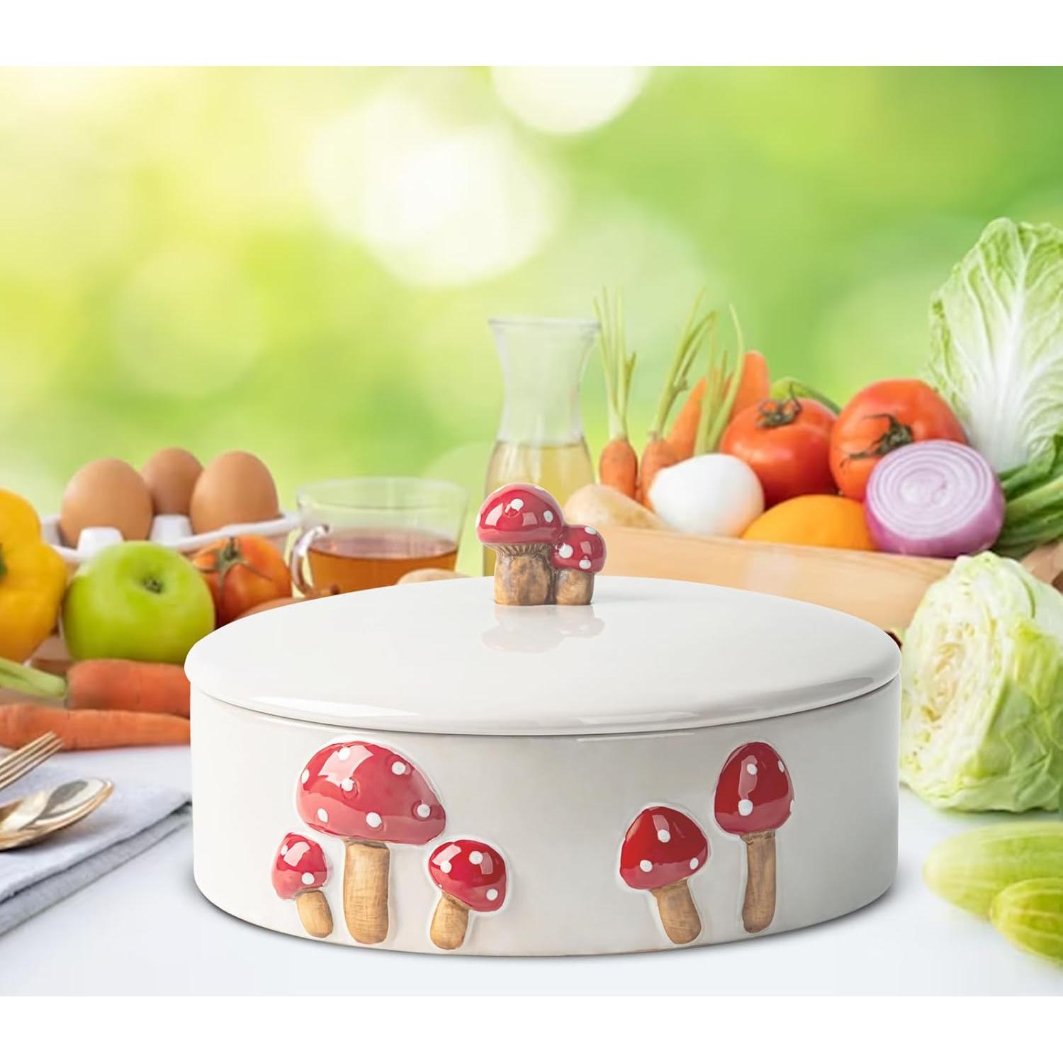 Calentador de Tortillas DGU Cerámica Hongo 20.32 cm Blanco