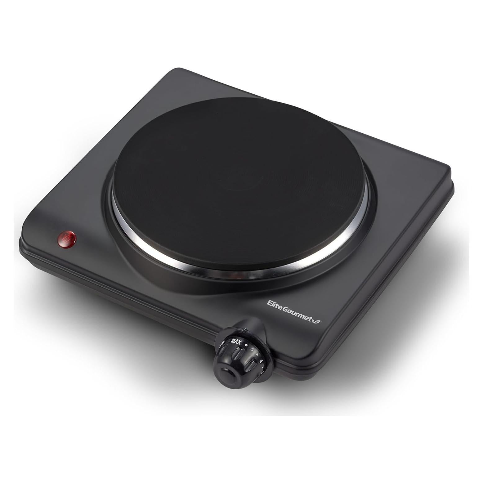 Placa Calentadora Eléctrica Individual Elite Gourmet 1000W Hierro Fundido