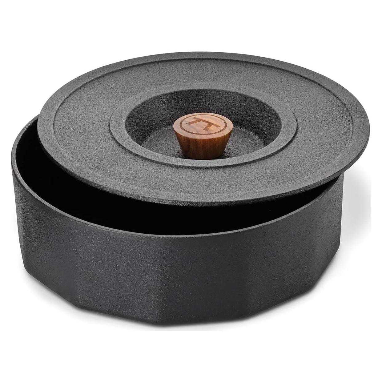 Olla Multiusos de Hierro Fundido Outset 3 Cuartos Negra