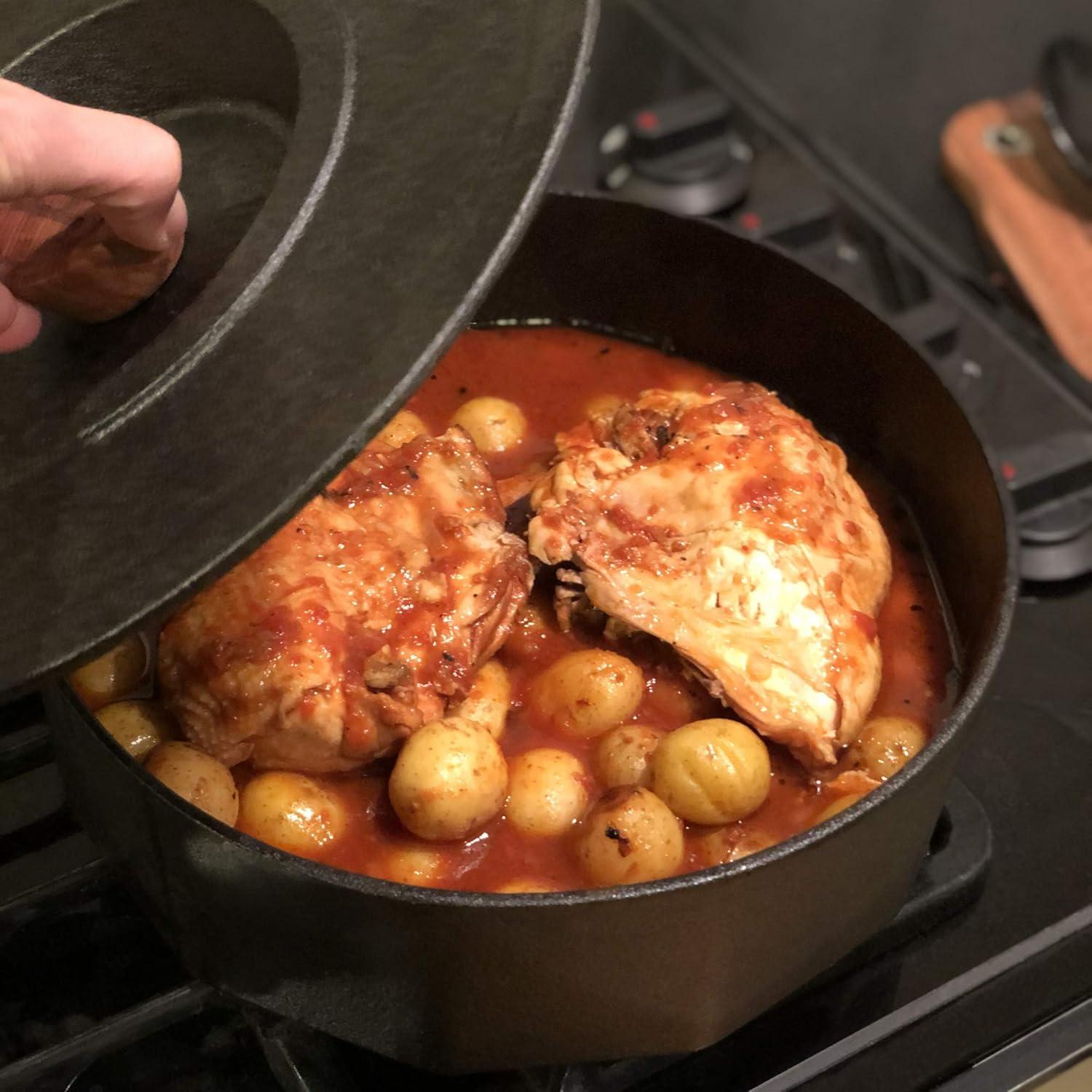 Olla Multiusos de Hierro Fundido Outset 3 Cuartos Negra