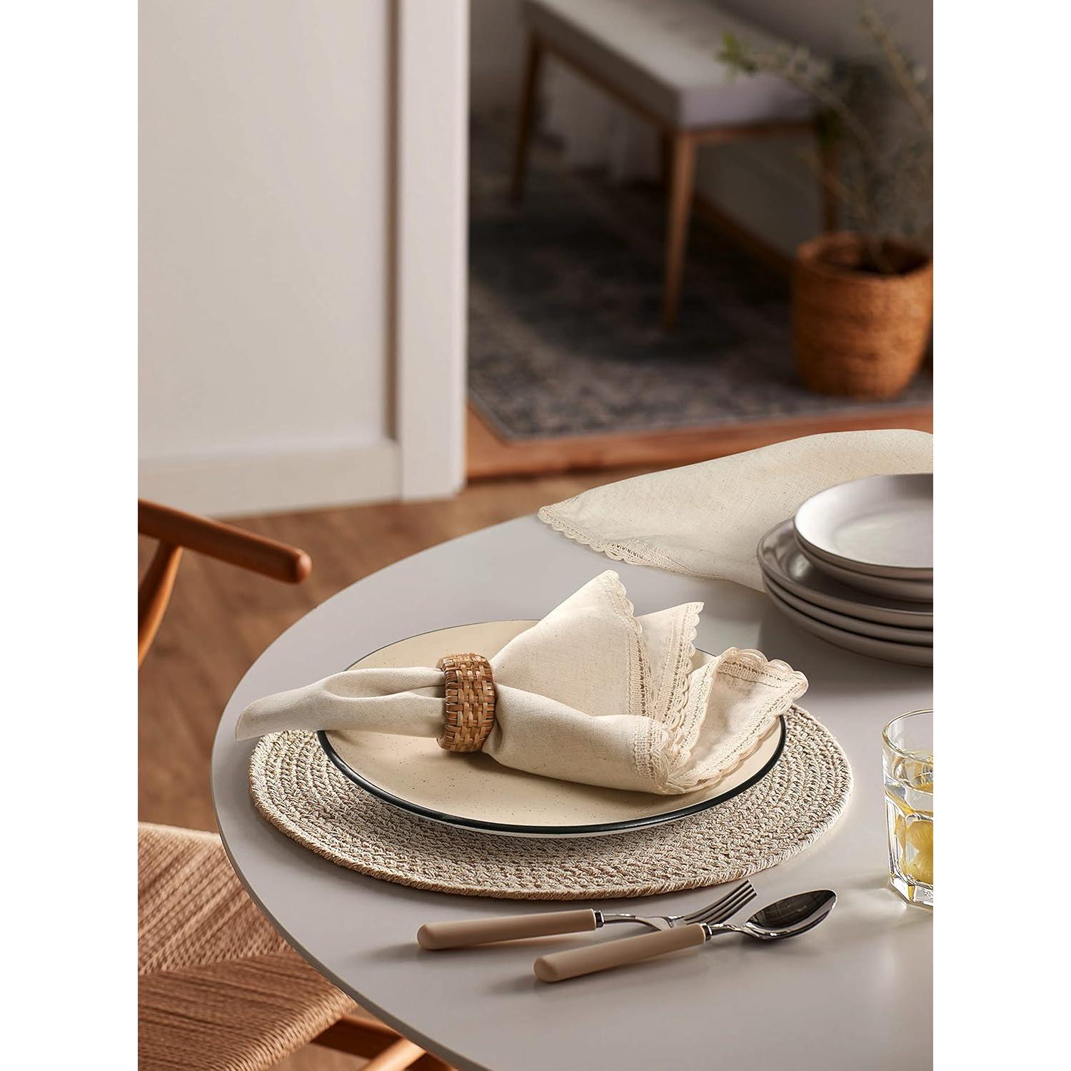 Servilletas de Tela Hausattire 12 Piezas 50.8x50.8 cm Algodón-Lino