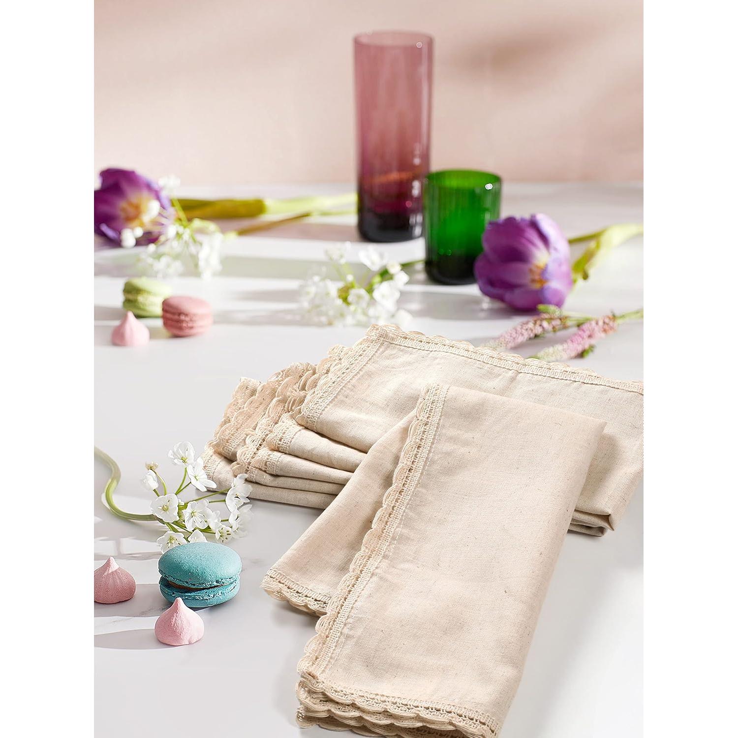 Servilletas de Tela Hausattire 12 Piezas 50.8x50.8 cm Algodón-Lino