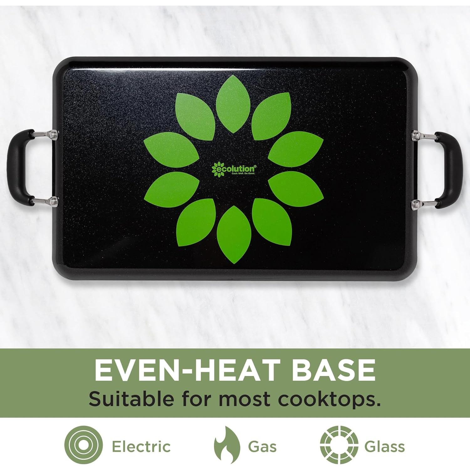 Sartén Doble Antiadherente Ecolution 61x30 cm para 2 Quemadores