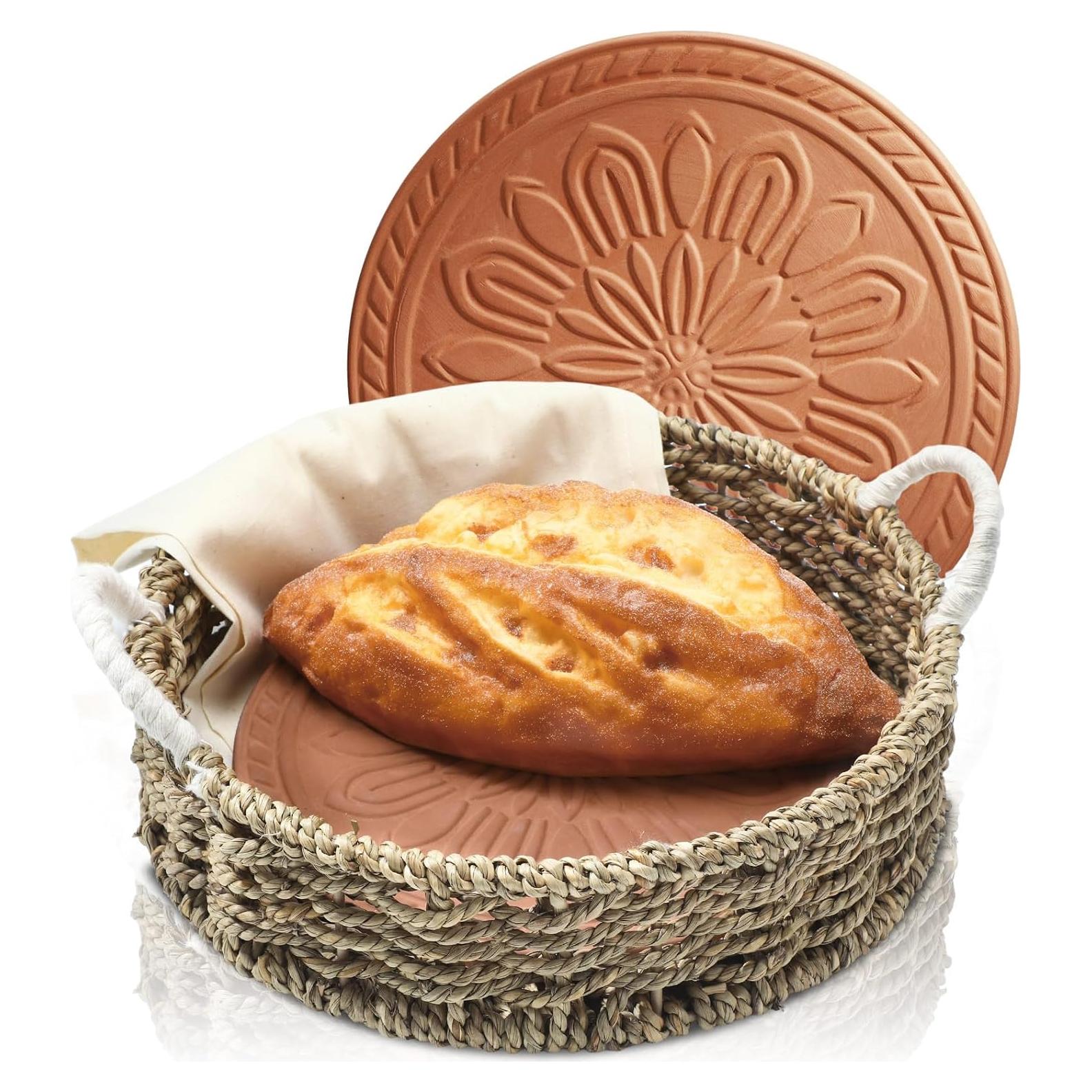 Cesta de Pan Tejida a Mano Teenyyou 24 cm con Calentador de Tortilla