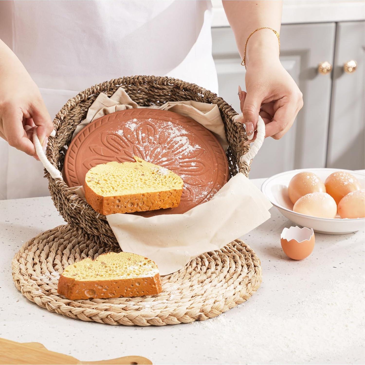 Cesta de Pan Tejida a Mano Teenyyou 24 cm con Calentador de Tortilla