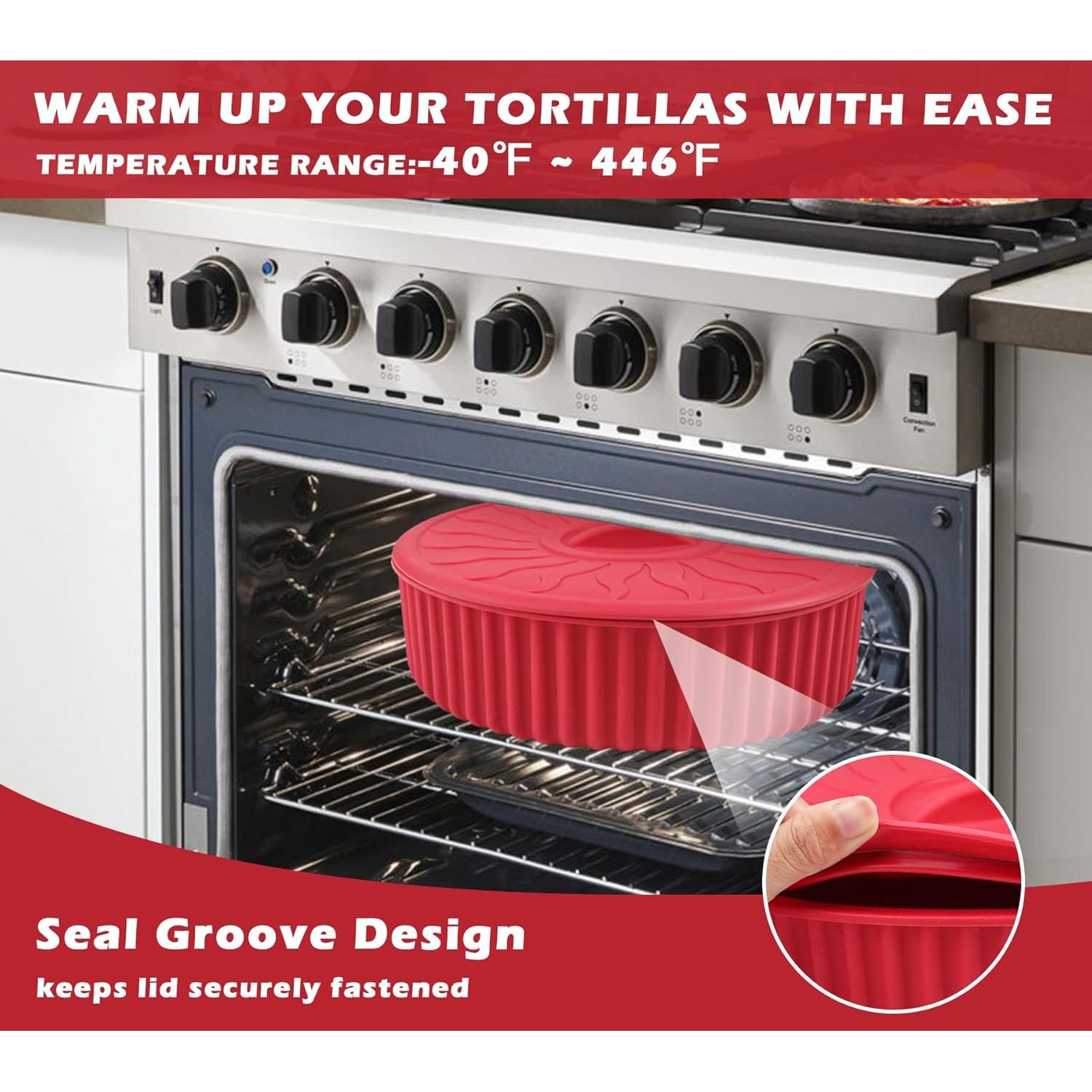 Contenedor Calentador de Tortillas Koluti 10 Pulgadas Antiadherente