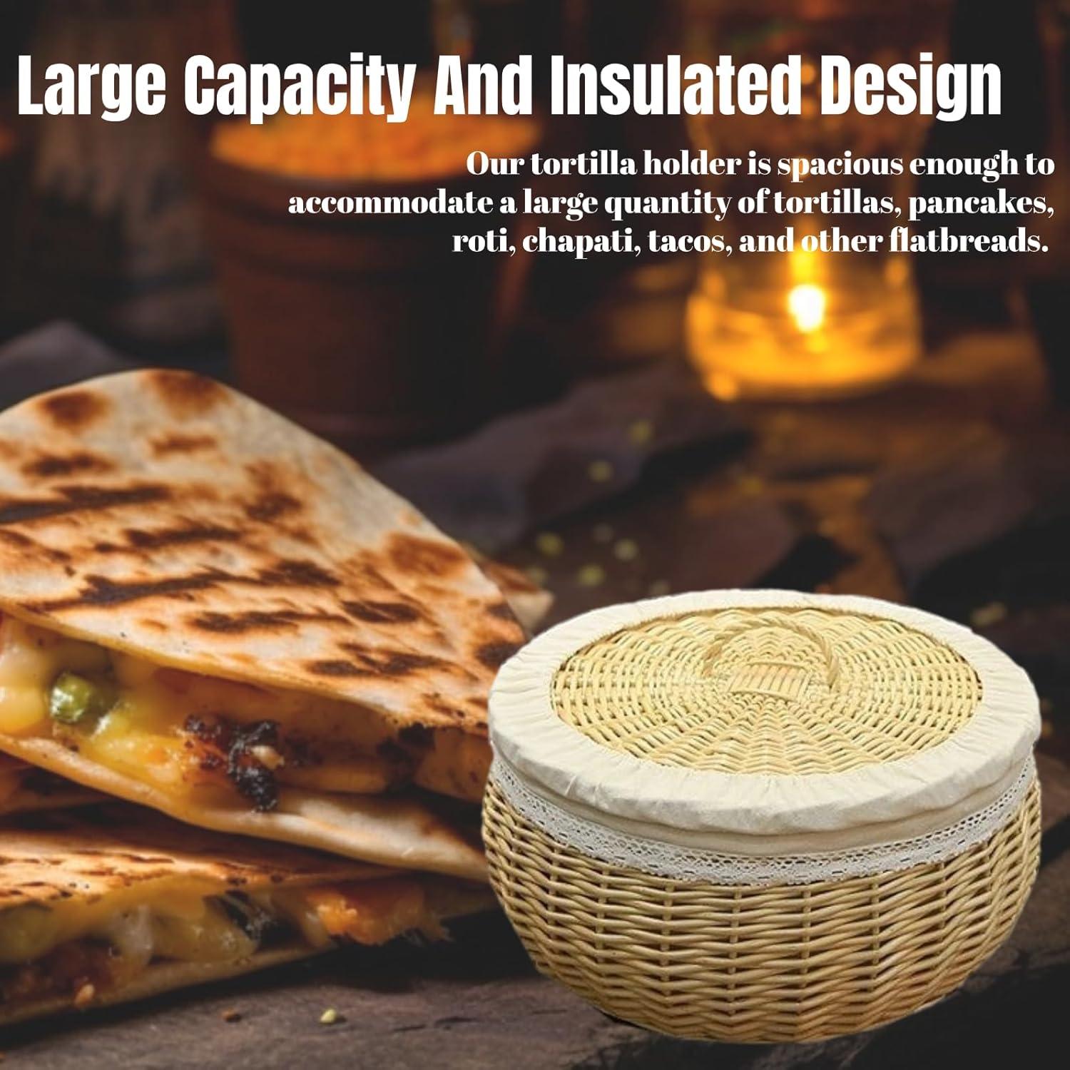 Cesta Calentadora de Tortillas GOVNPJ 26 cm Tejida a Mano