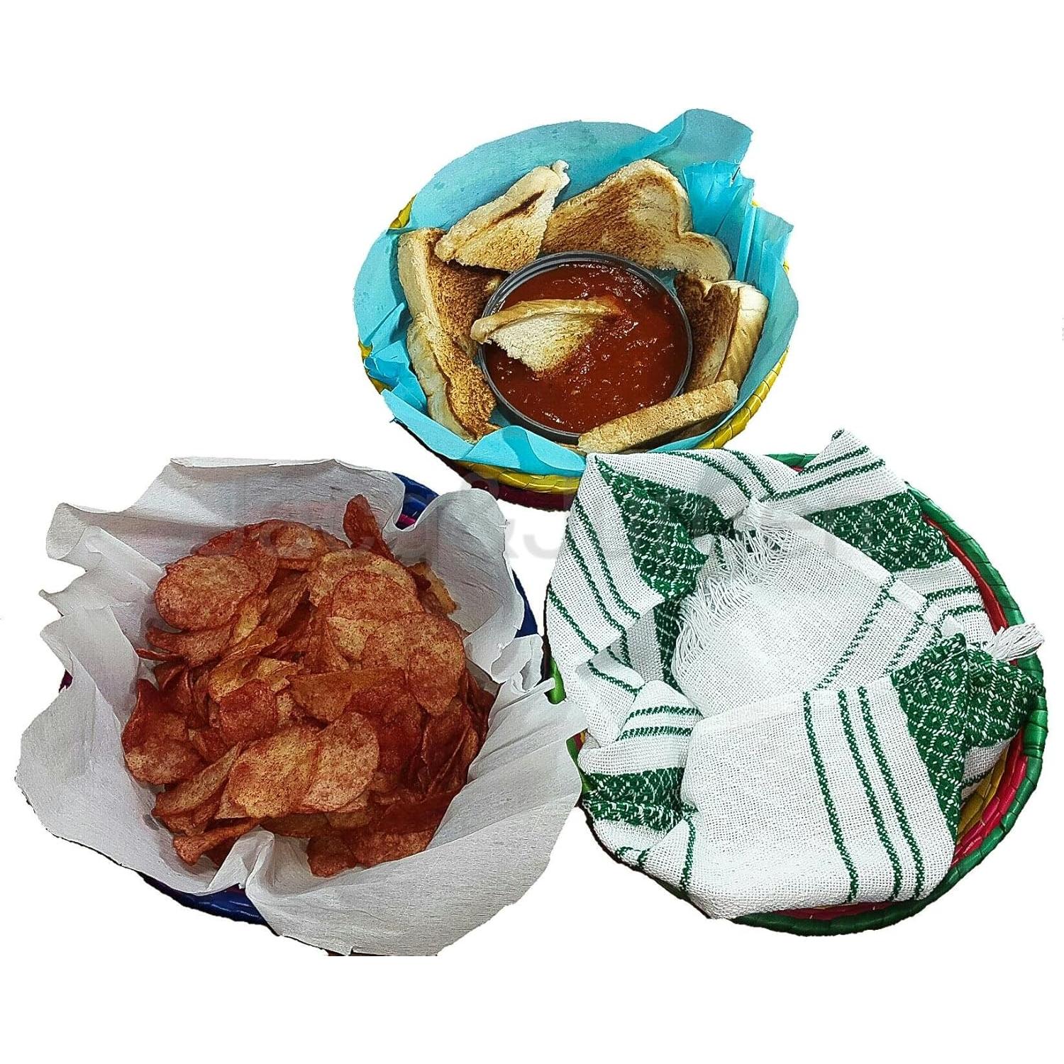 Calentador de Tortillas Jacq & Jürgen - Cestas de Palma Medianas - Paquete de 3