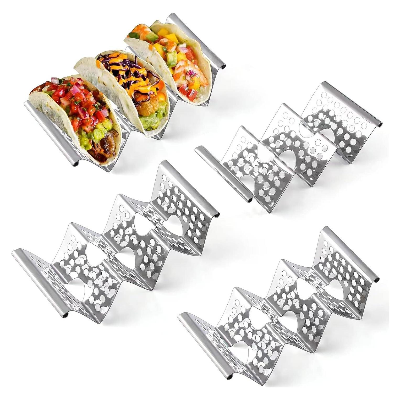 Juego de Soportes para Tacos de Acero Inoxidable - 4 Unidades
