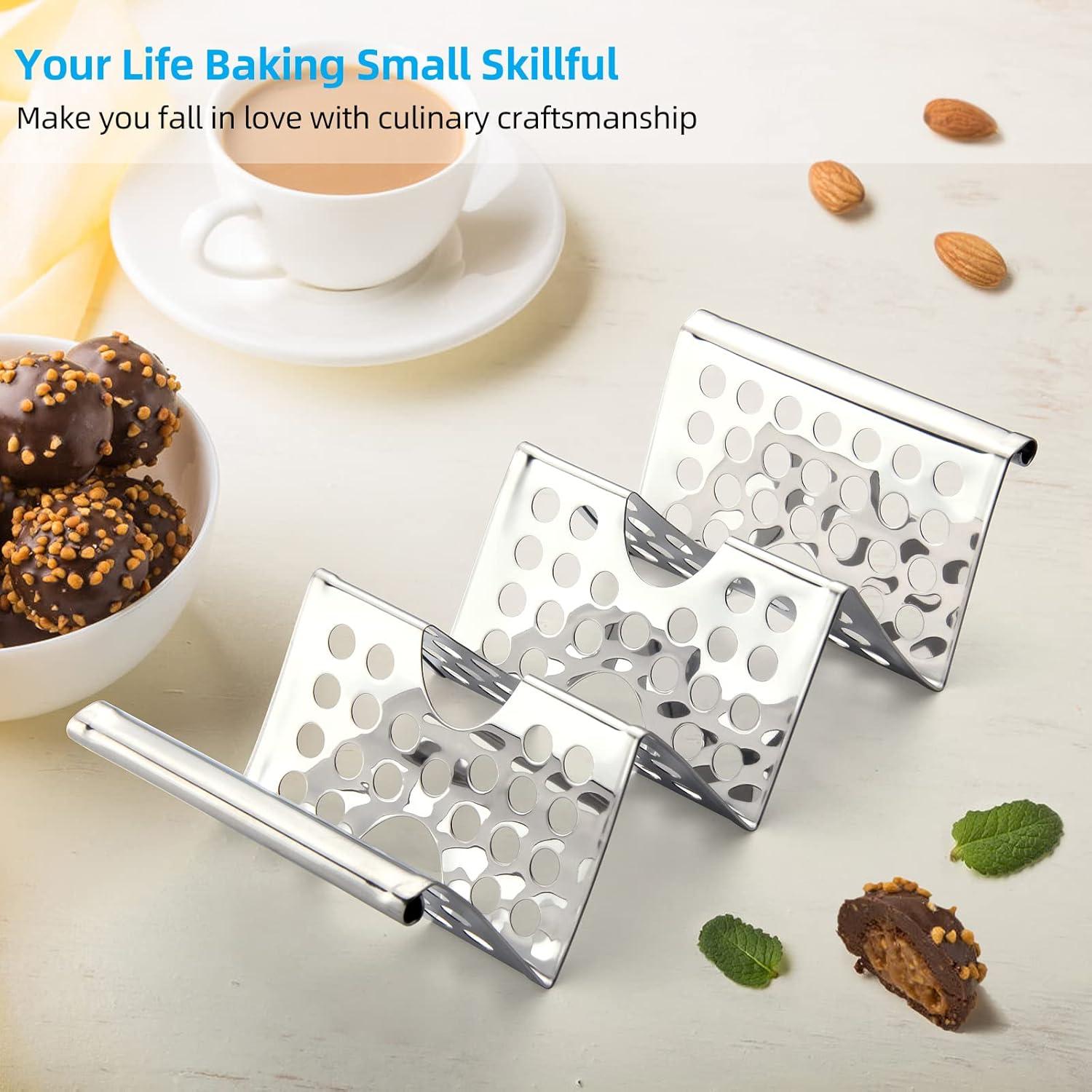 Juego de Soportes para Tacos de Acero Inoxidable - 4 Unidades