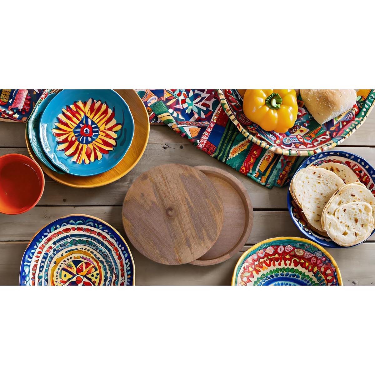 Cesta Calentadora de Tortillas de Madera Hecha a Mano 22.86 cm