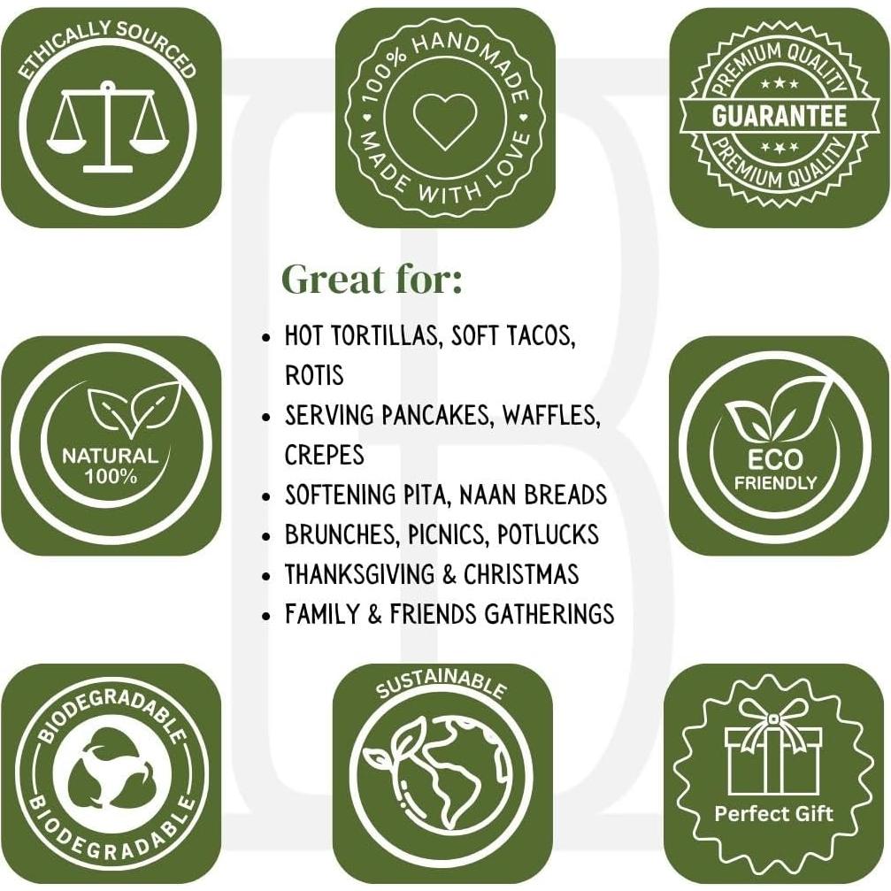 Cesta Calentadora de Tortillas de Madera Hecha a Mano 22.86 cm