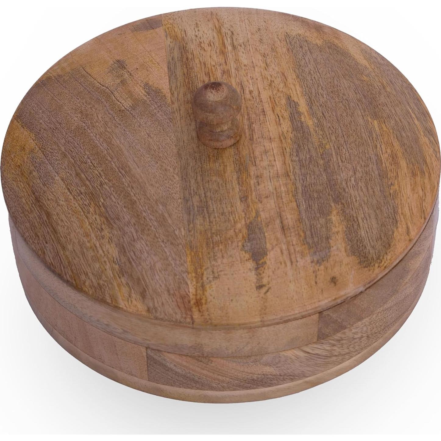 Cesta Calentadora de Tortillas de Madera Hecha a Mano 22.86 cm