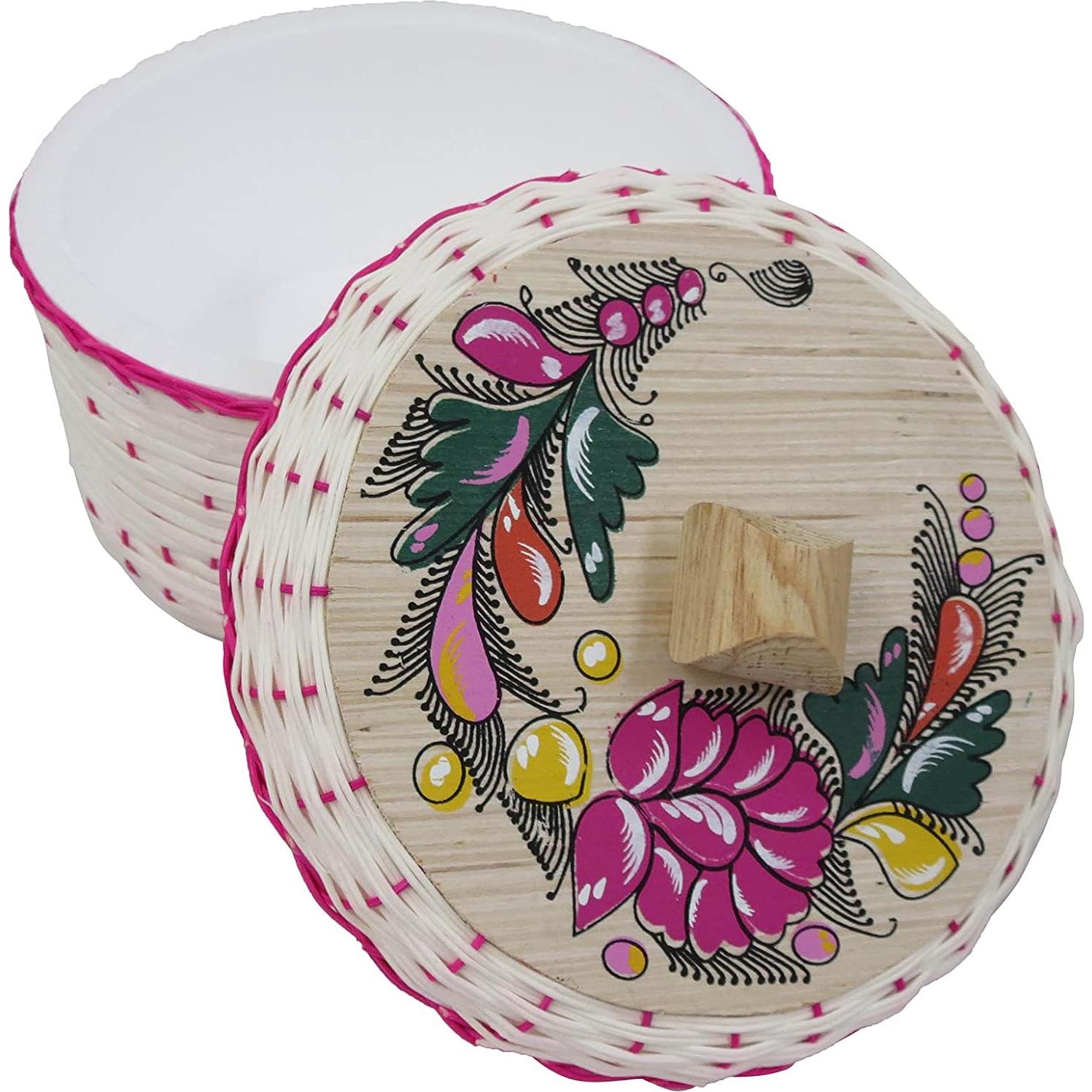 Cesta para Tortillas Mexicana Leos Imports - Paja y Espuma 20cm