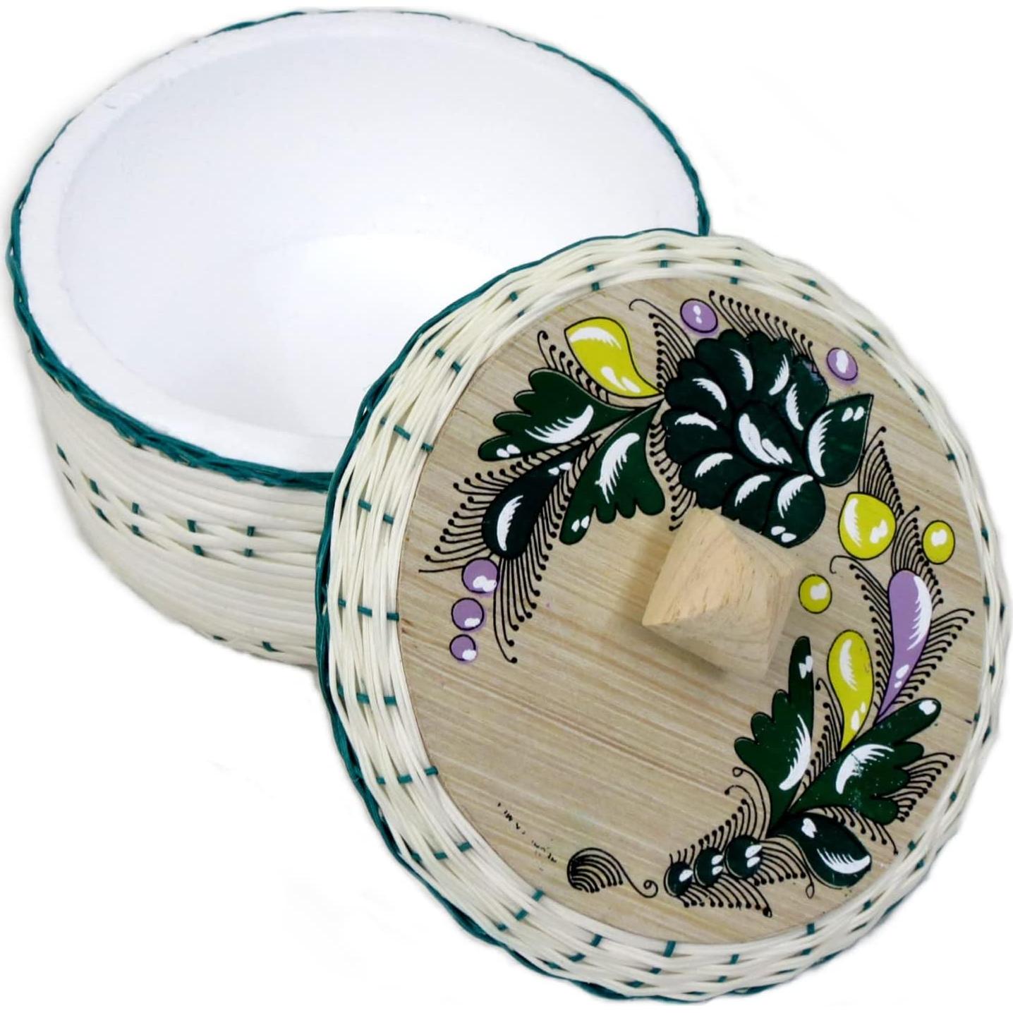 Cesta para Tortillas Mexicana Leos Imports - Paja y Espuma 20cm