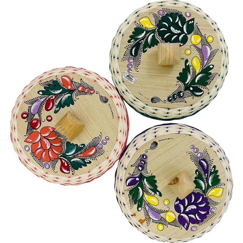 Cesta para Tortillas Mexicana Leos Imports - Paja y Espuma 20cm