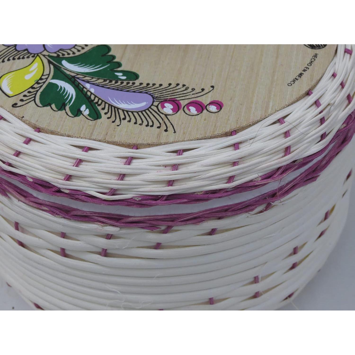 Cesta para Tortillas Mexicana Leos Imports - Paja y Espuma 20cm