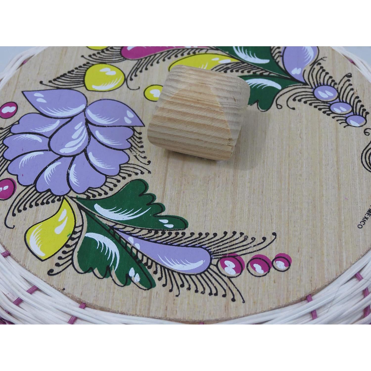Cesta para Tortillas Mexicana Leos Imports - Paja y Espuma 20cm