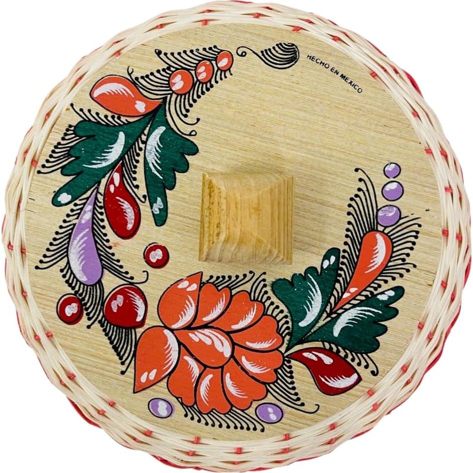 Cesta para Tortillas Mexicana Leos Imports - Paja y Espuma 20cm