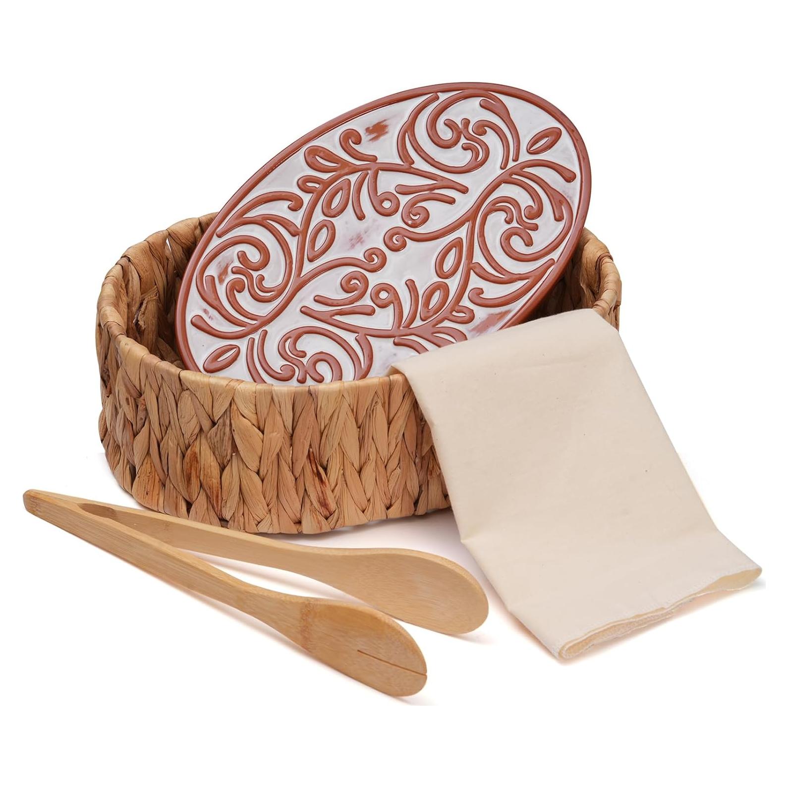 Cesta Calentadora de Pan DRXX FEXE con Piedra y Toalla