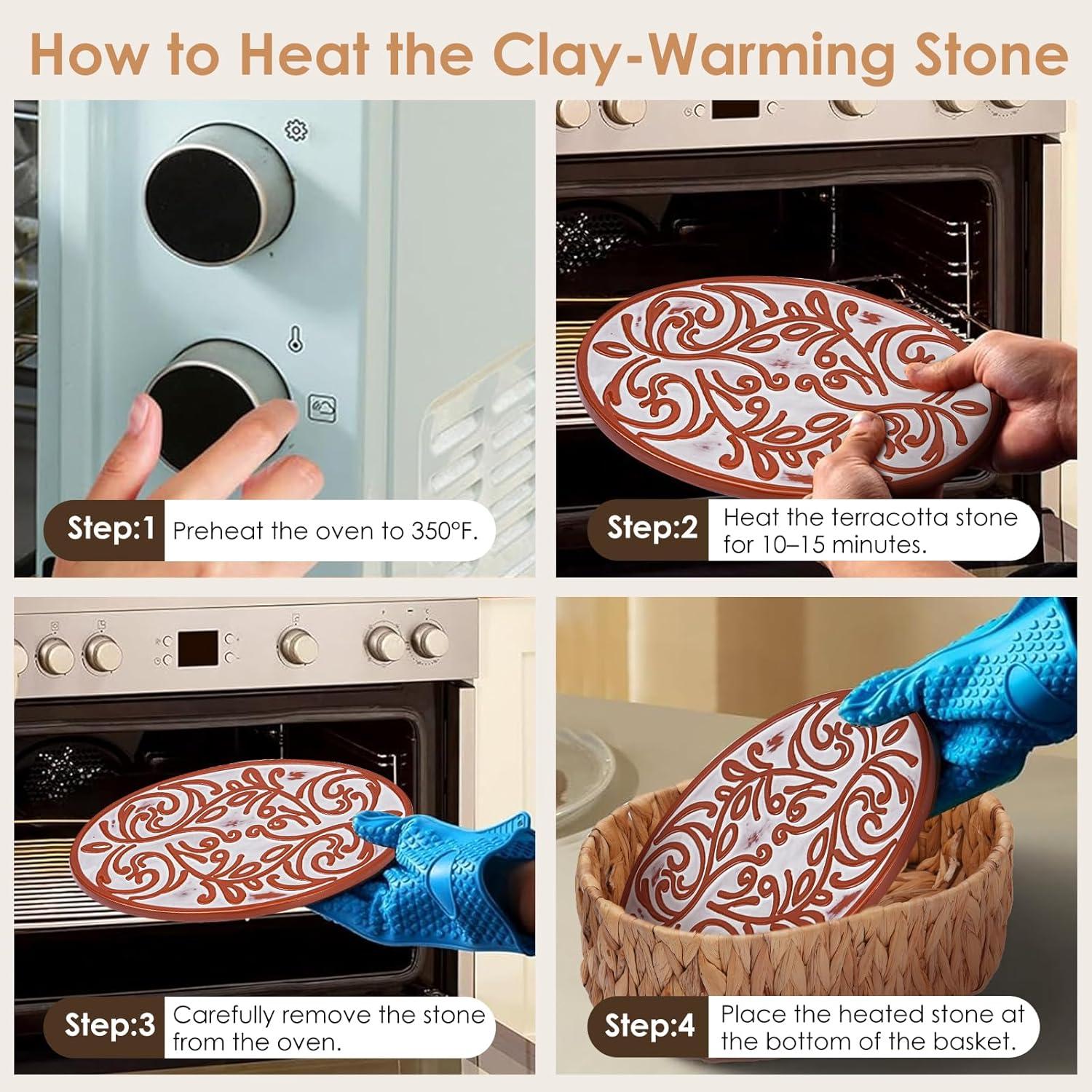 Cesta Calentadora de Pan DRXX FEXE con Piedra y Toalla