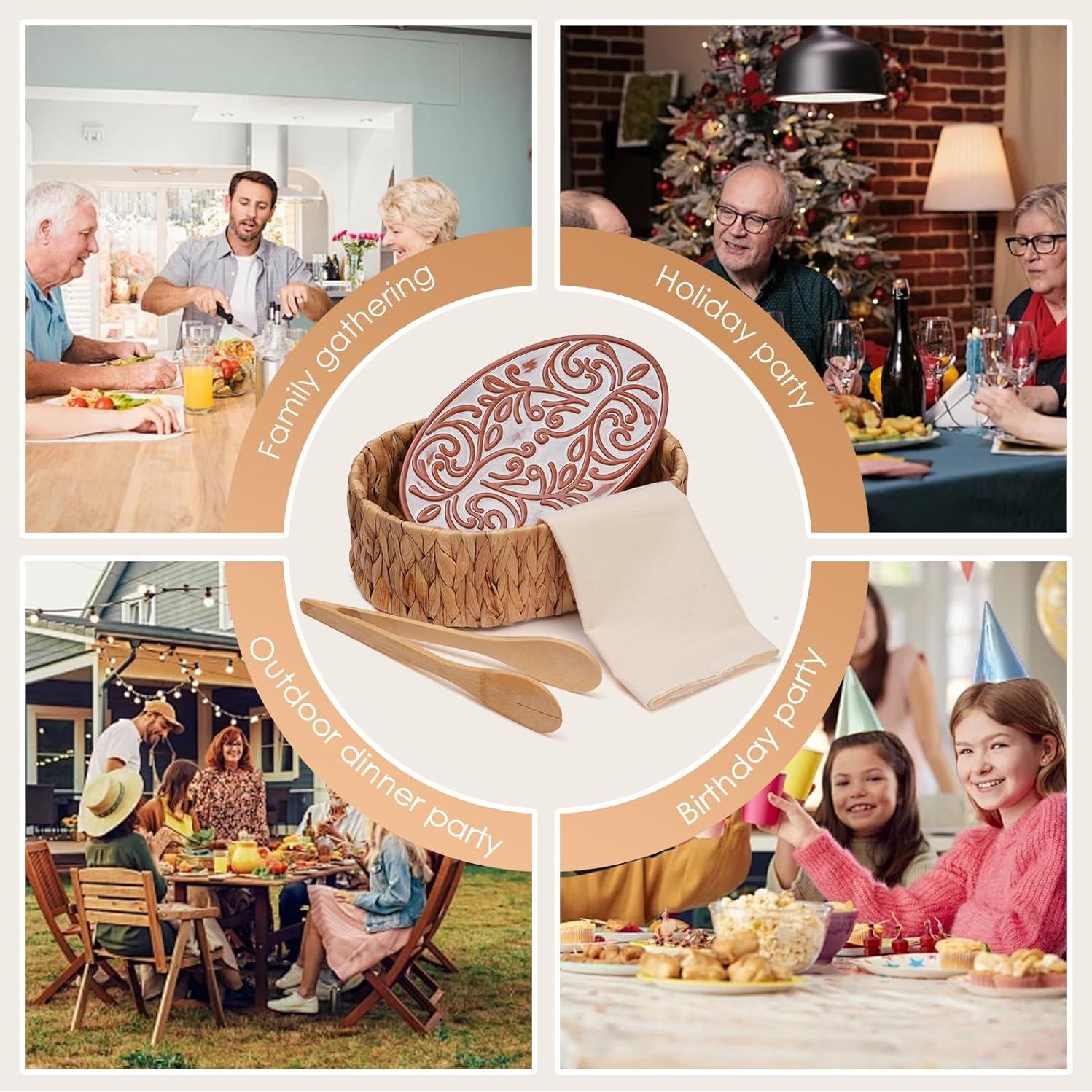 Cesta Calentadora de Pan DRXX FEXE con Piedra y Toalla