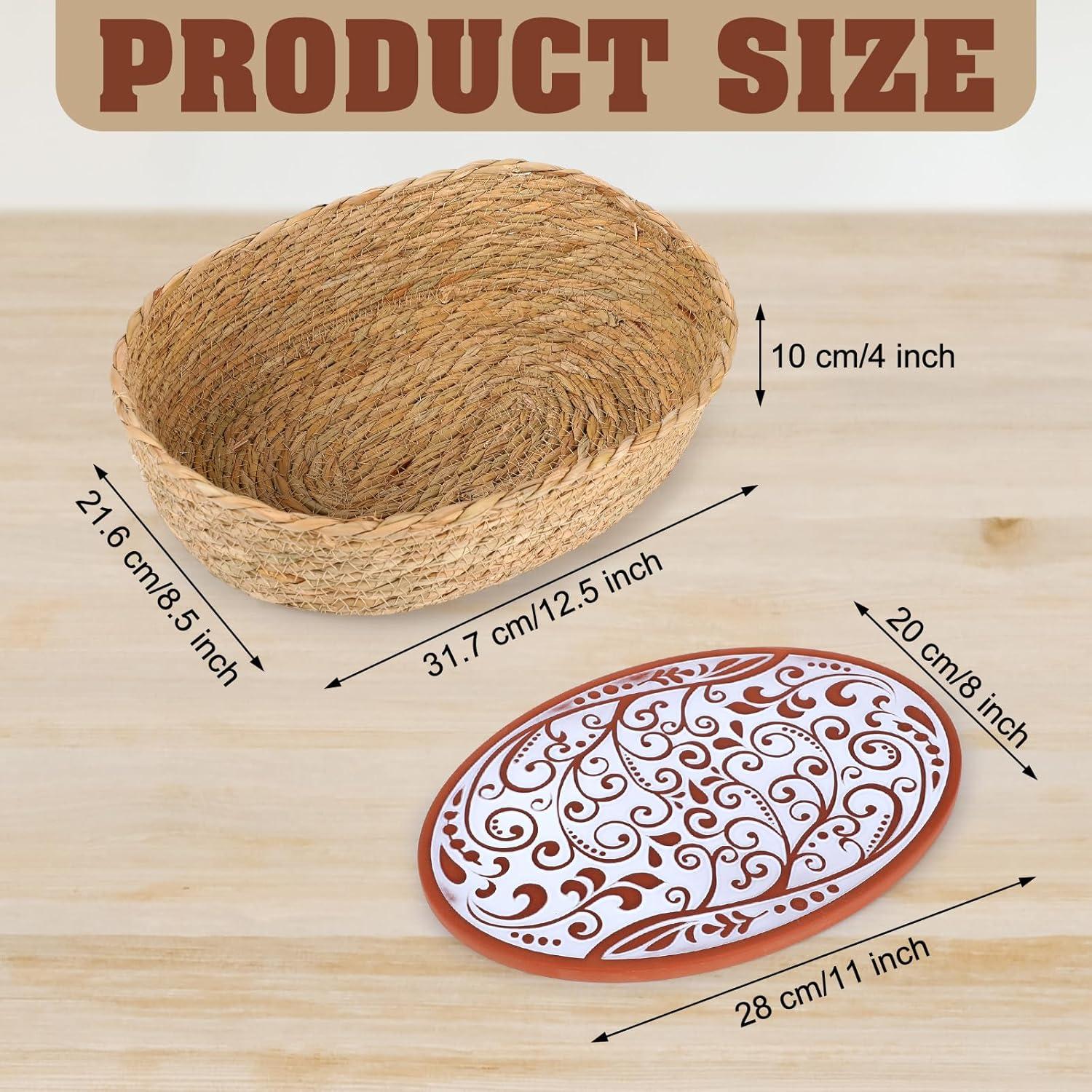 Set de 2 Cestas Calentadoras de Pan Qinyoung con Piedra 31.7x21.6cm