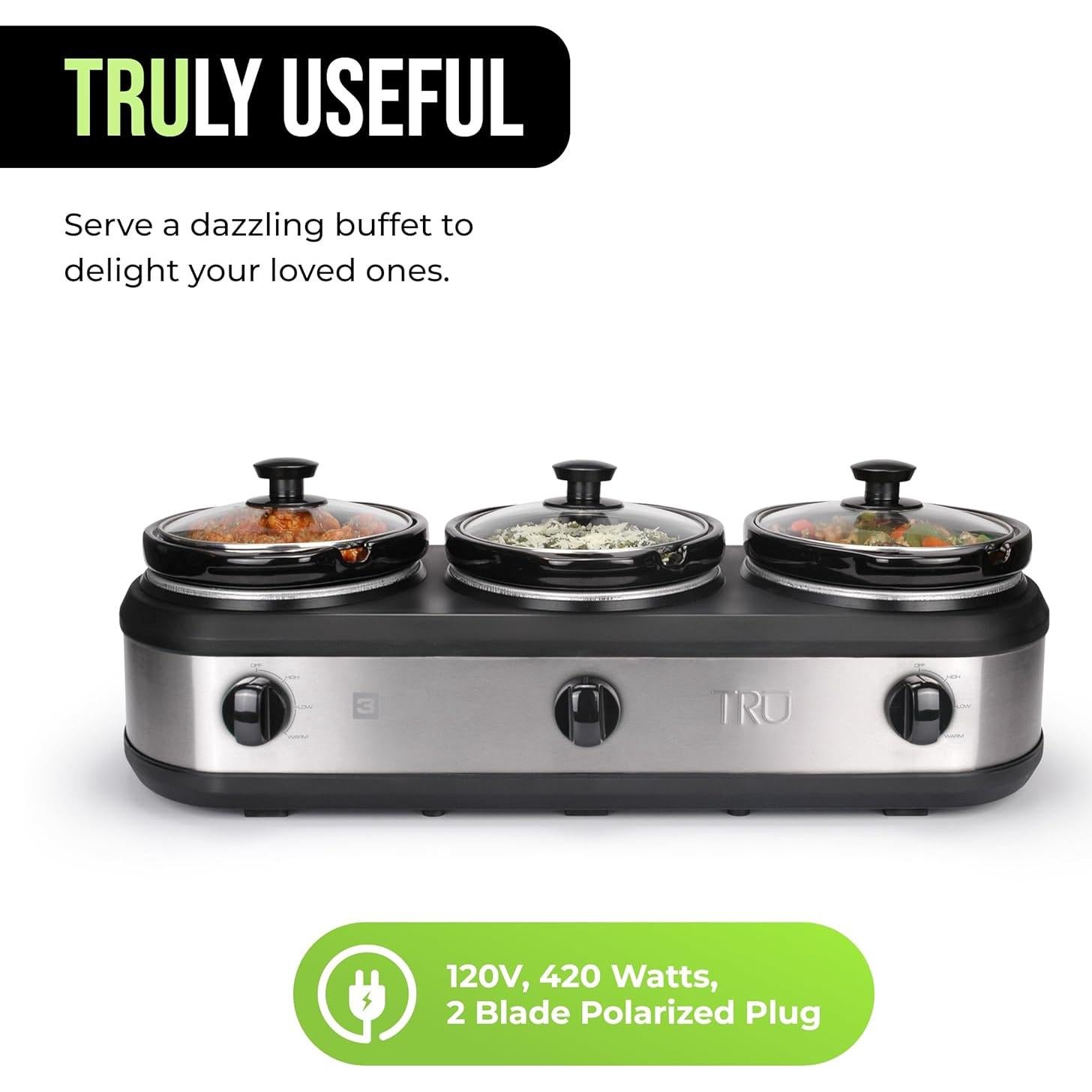 Servidor Buffet Triple TRU 3 Inserts 2.37L Control Individual