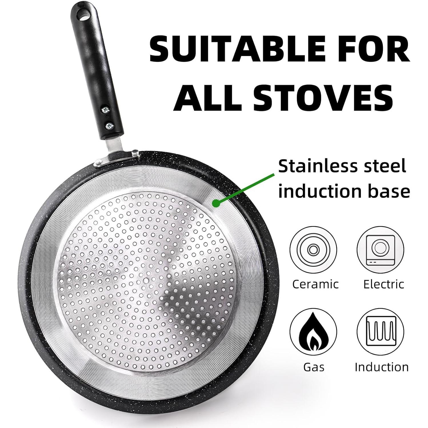 Sartén para Crepes WRINGKIT 25.4 cm Antiadherente con Mango Frío