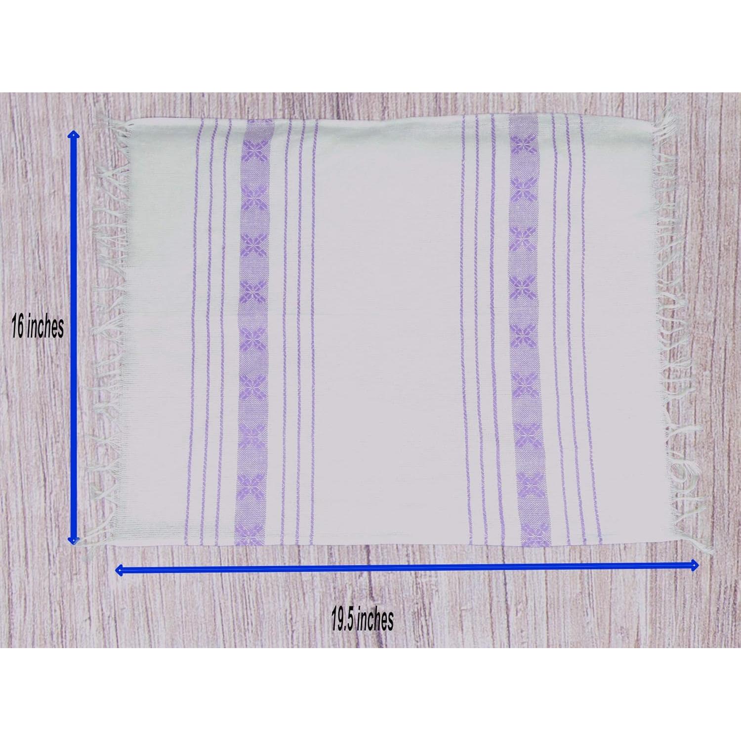 Set de 3 Servilletas Mexicanas Tejidas 100% Algodón Lila