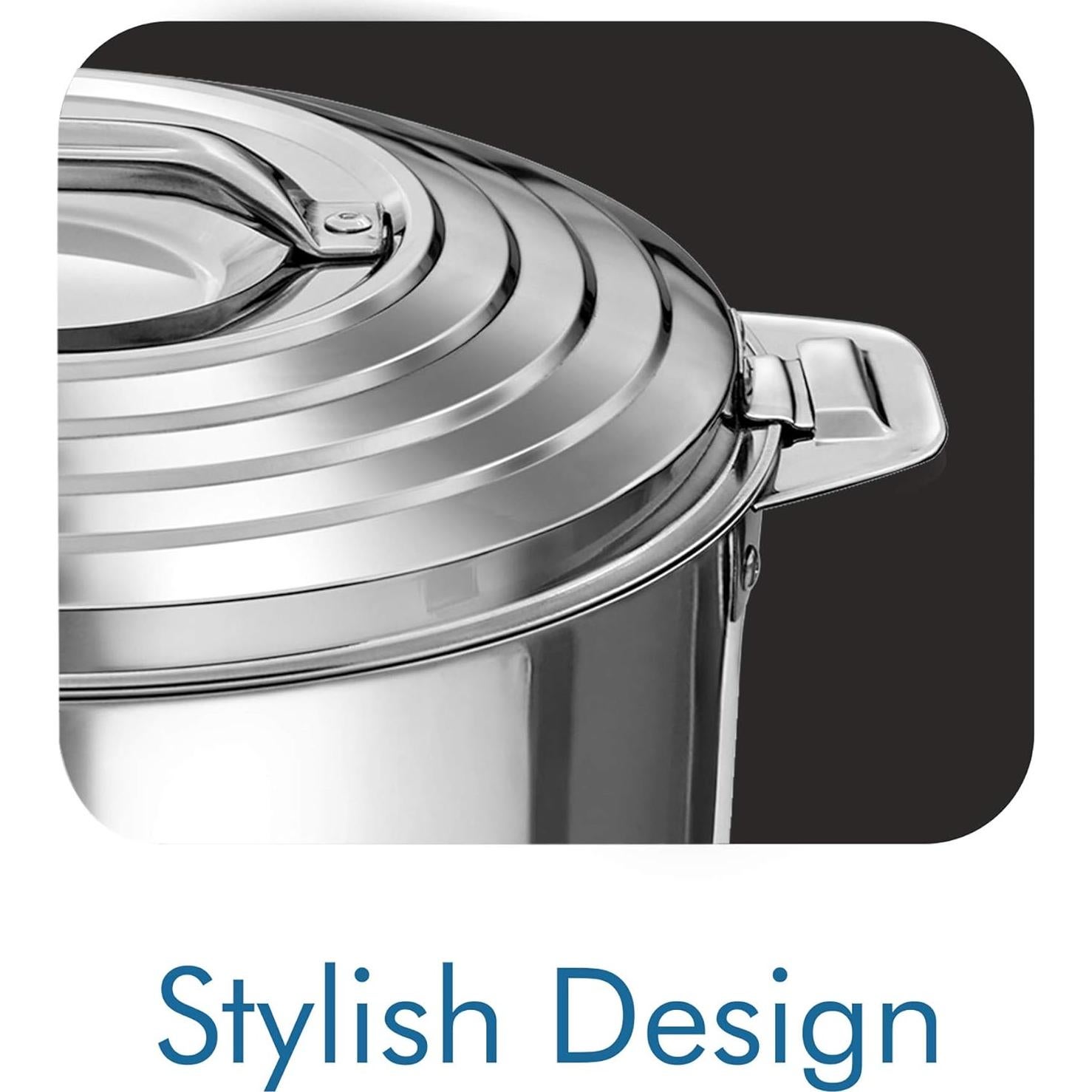 Cacerola Milton Galaxia 1500 Acero Inoxidable 2090 ml