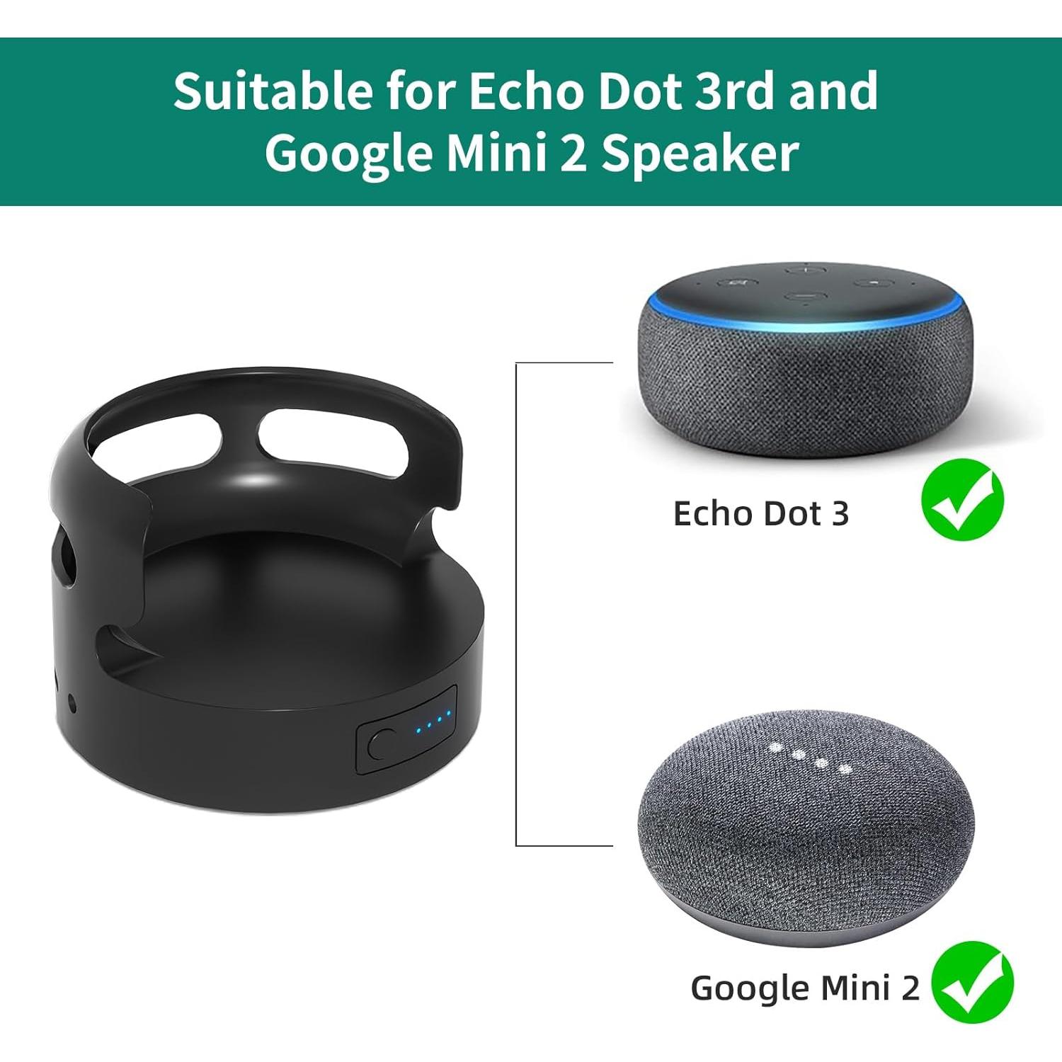 Base de batería Blanou para Echo Dot 3 y Google Mini 2
