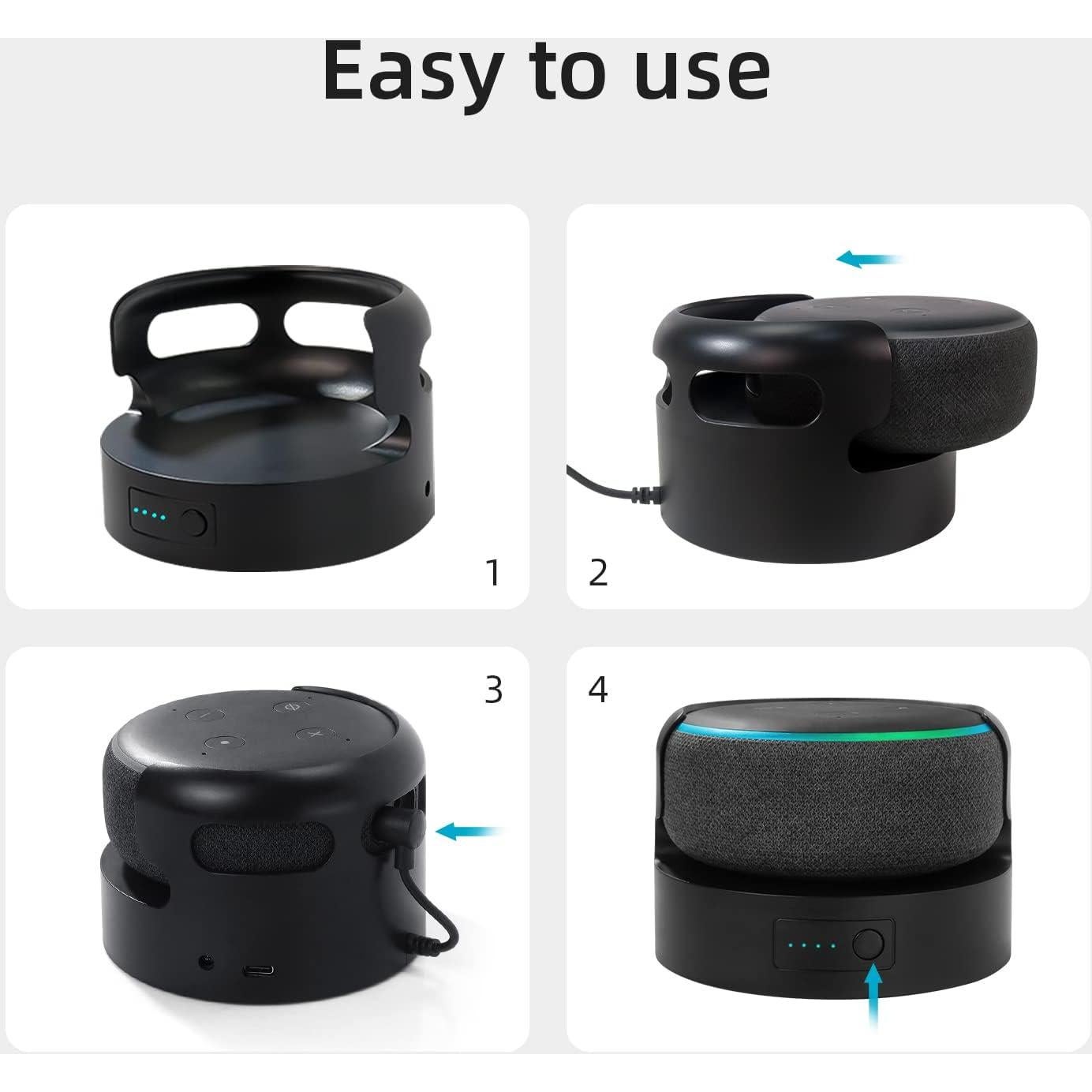 Base de batería Blanou para Echo Dot 3 y Google Mini 2