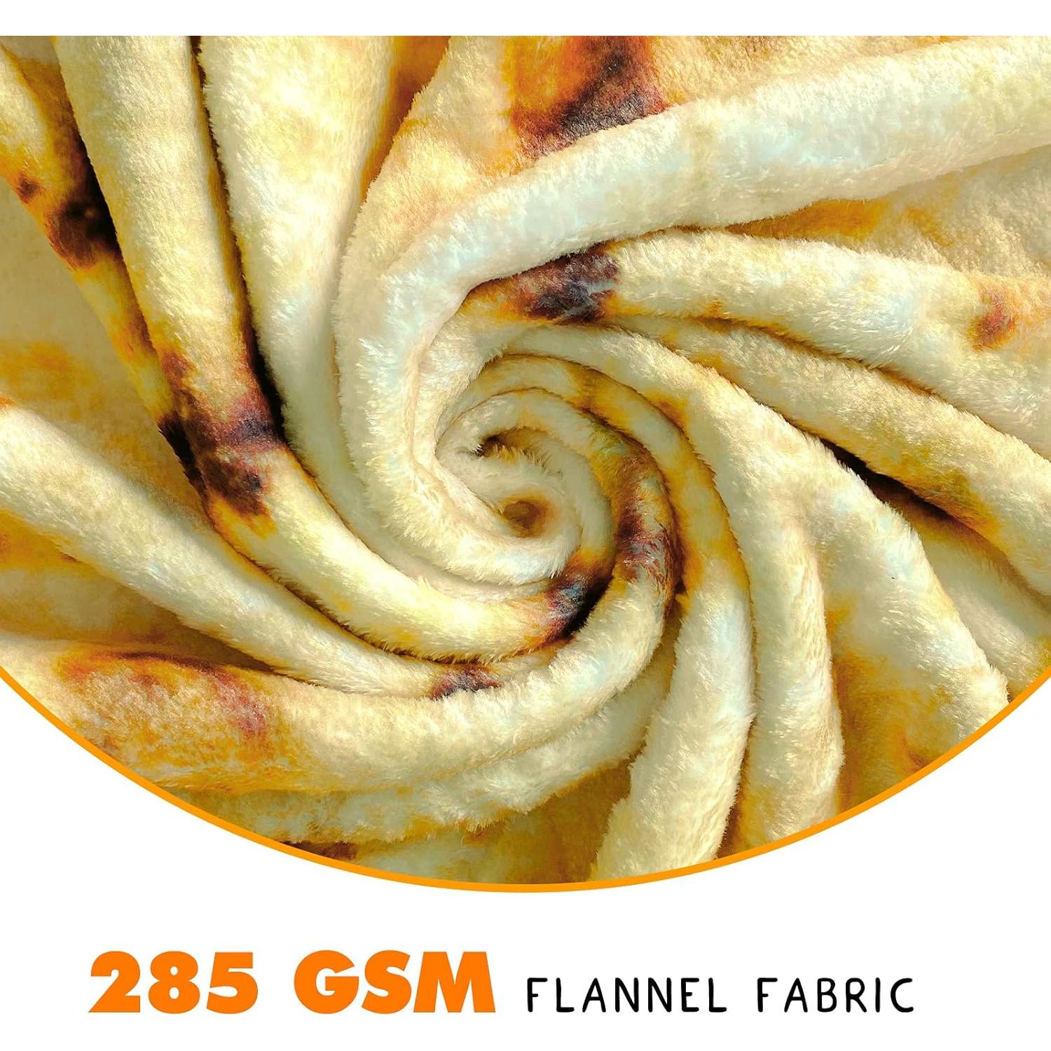 Manta de Tortilla CASOFU Amarilla 119 cm Suave y Divertida