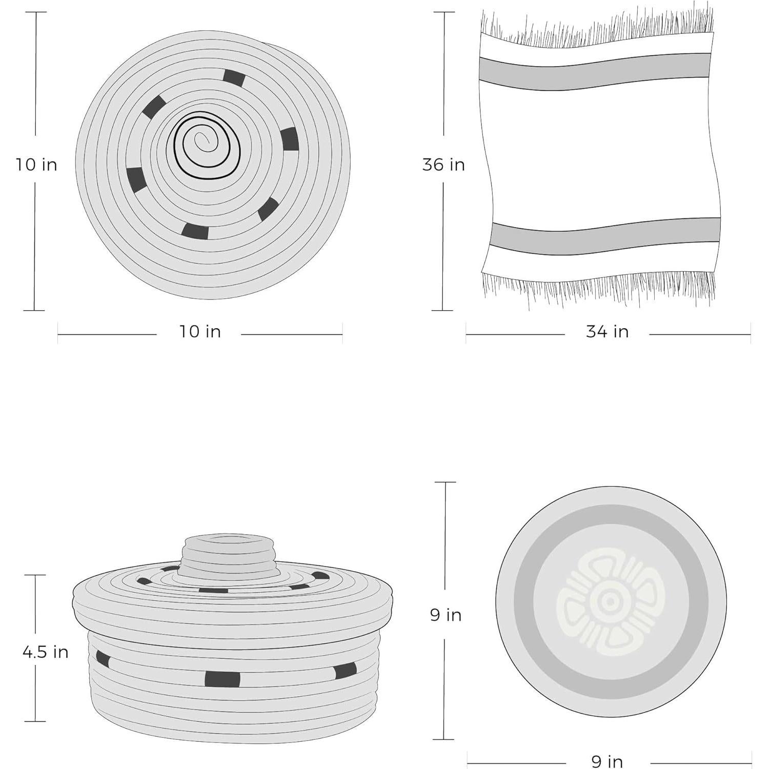 Juego Calentador de Tortillas Axcento 10" Fibra Natural Azul